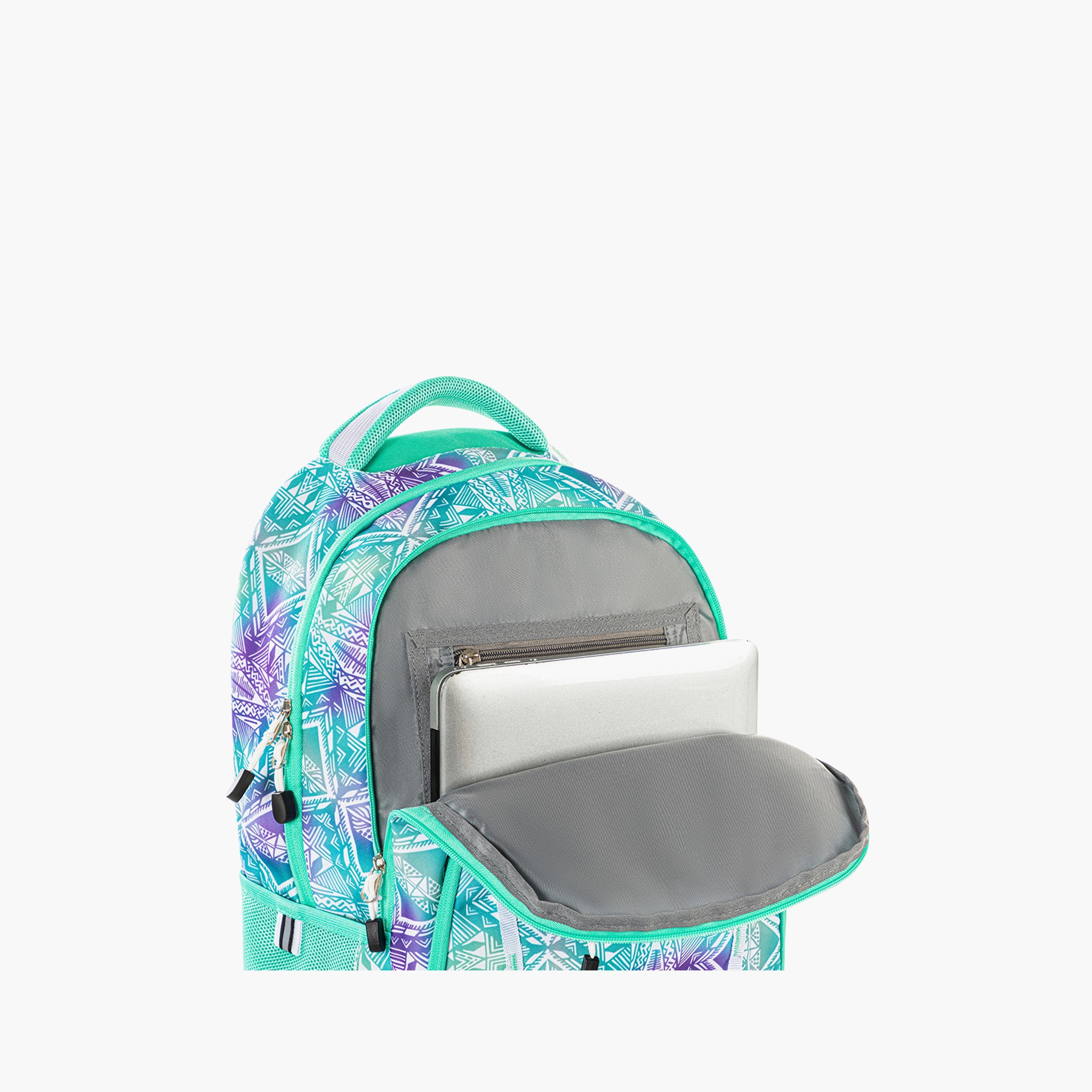 حقيبة مدرسية مطبوعة من إيزي كيدز - هندسية - خضراء - 18 بوصة-school-bagsandbackpacks-backpacks-image-3