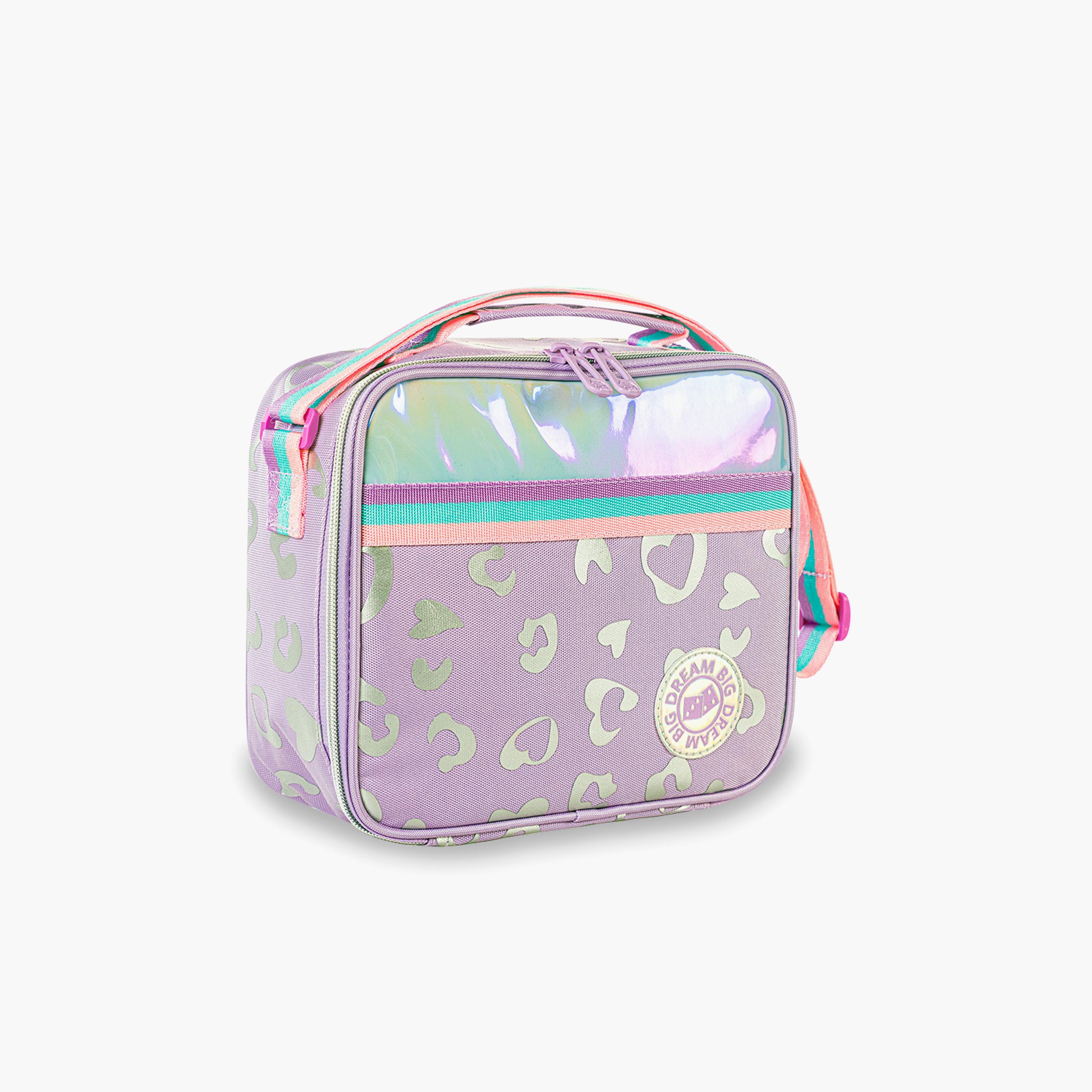 Eazy Kids 4-Wheel Trolley School Bag with Lunch Bag & Pencil Pouch - Love - Purple - 17 Inch-school-bagsandbackpacks-trolleybags-image-2