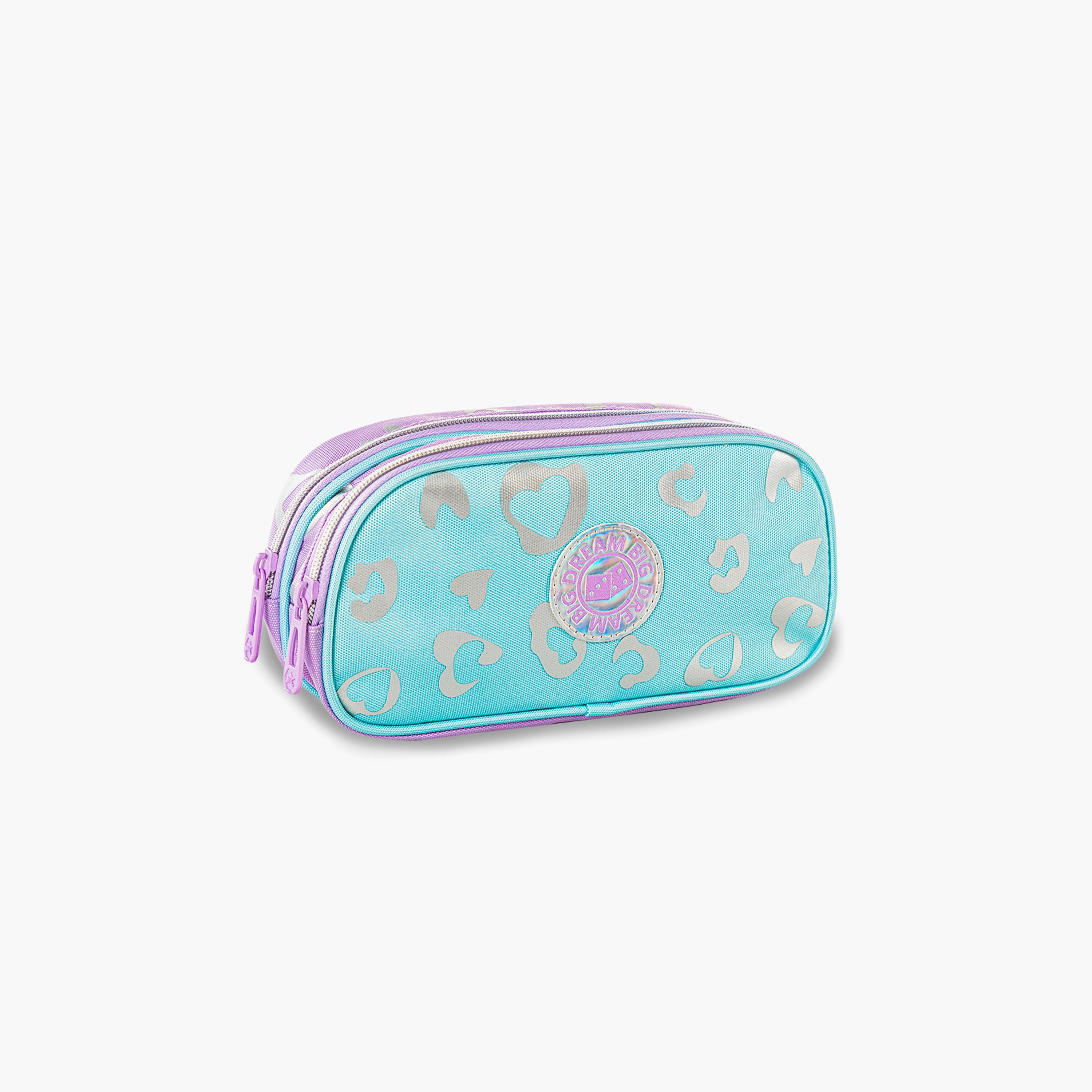 Eazy Kids 4-Wheel Trolley School Bag with Lunch Bag & Pencil Pouch - Love - Purple - 17 Inch-school-bagsandbackpacks-trolleybags-image-4