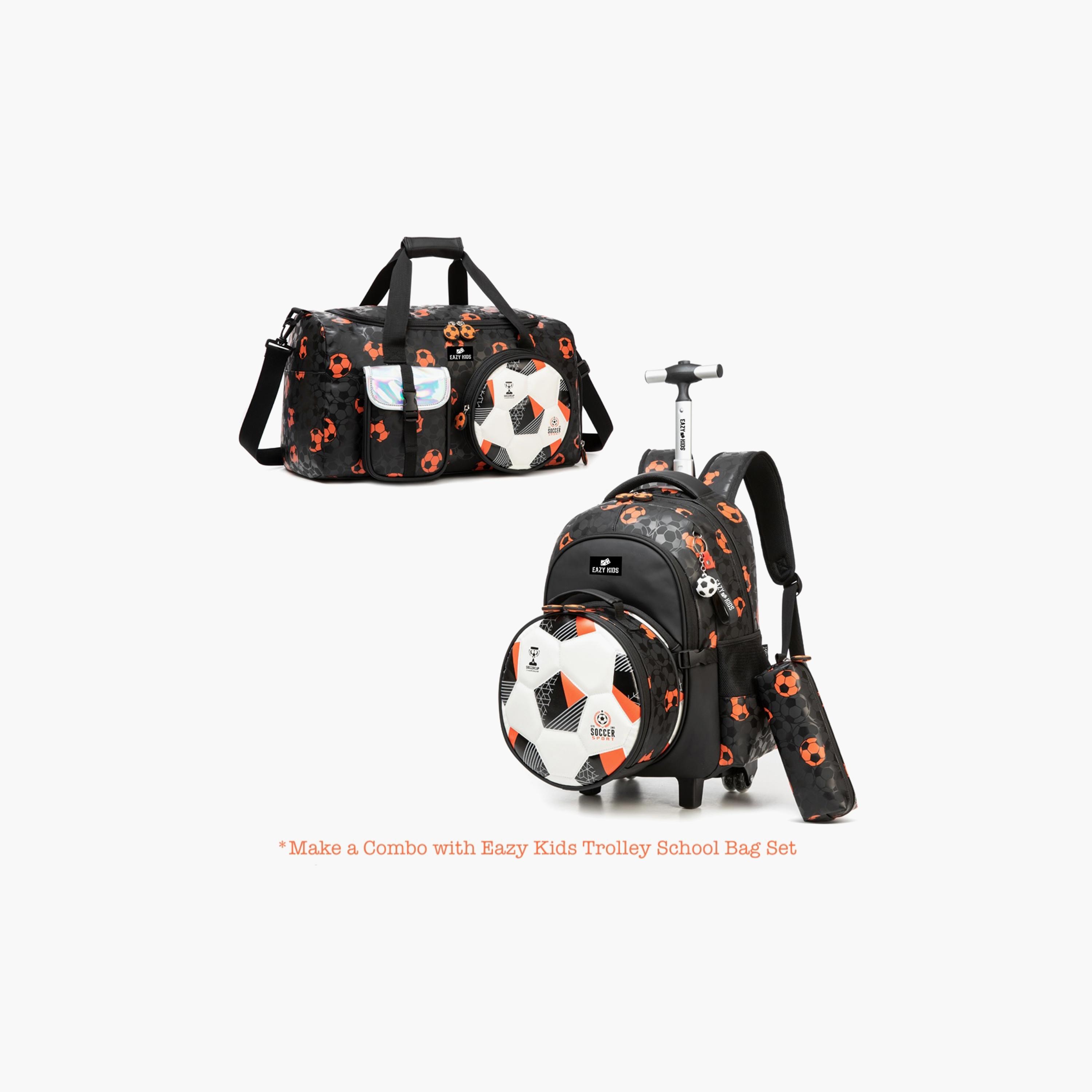 Eazy Kids Printed Duffle Bag - Football - Black - 30 Litre-boys-accessories-bagsandbackpacks-image-9