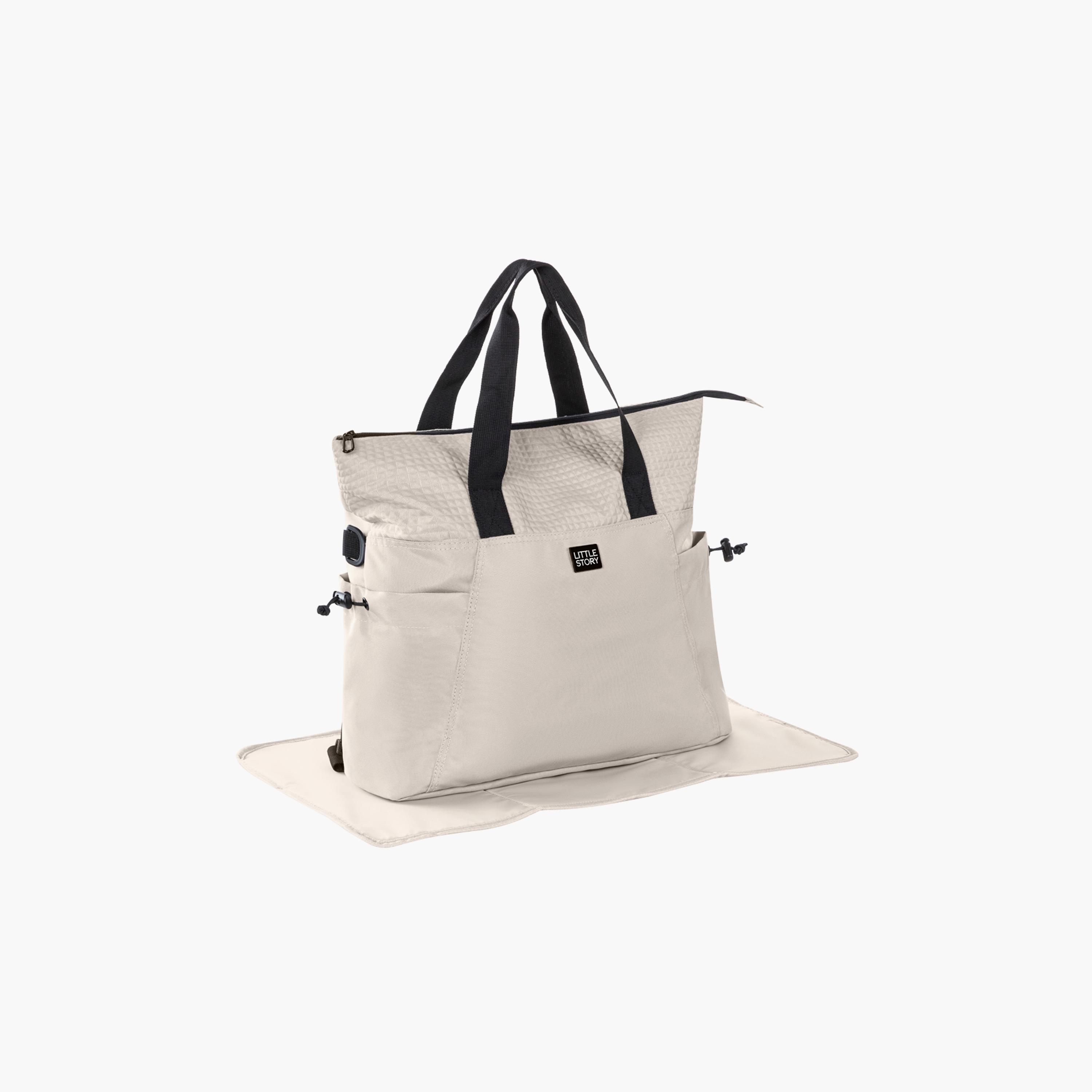 Little Story Mommy Diaper Bag with Changing Mat - Beige-baby-gear-diaperbags-image-1