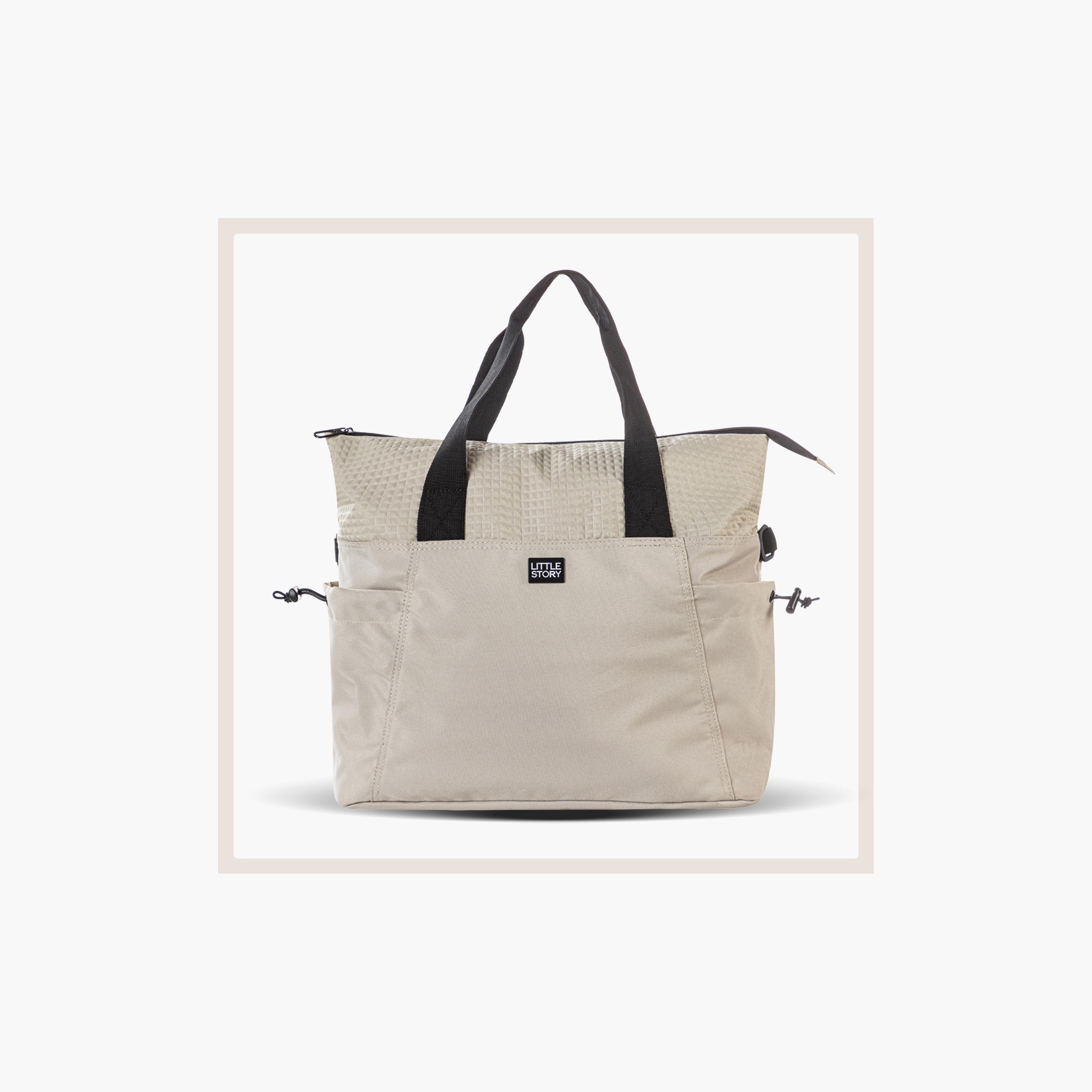Little Story Mommy Diaper Bag with Changing Mat - Beige-baby-gear-diaperbags-image-5
