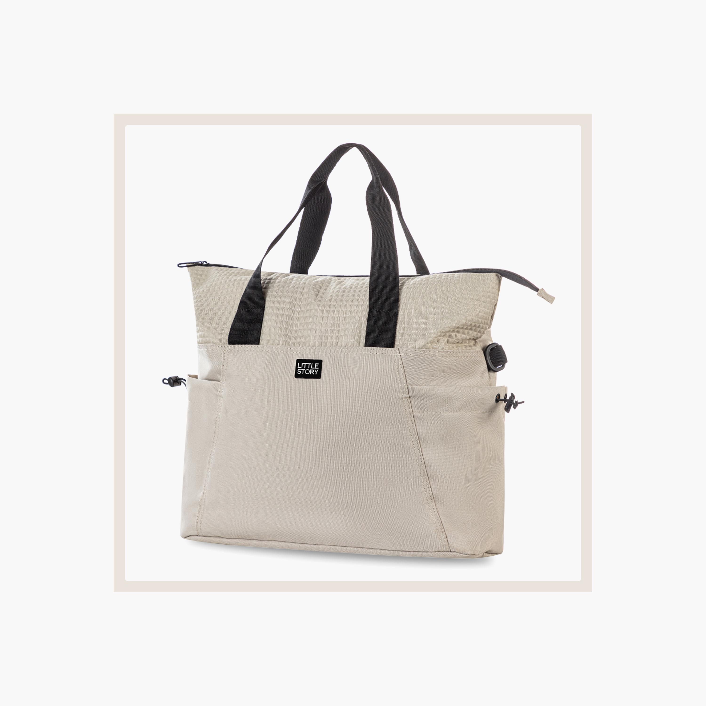 Little Story Mommy Diaper Bag with Changing Mat - Beige-baby-gear-diaperbags-image-7