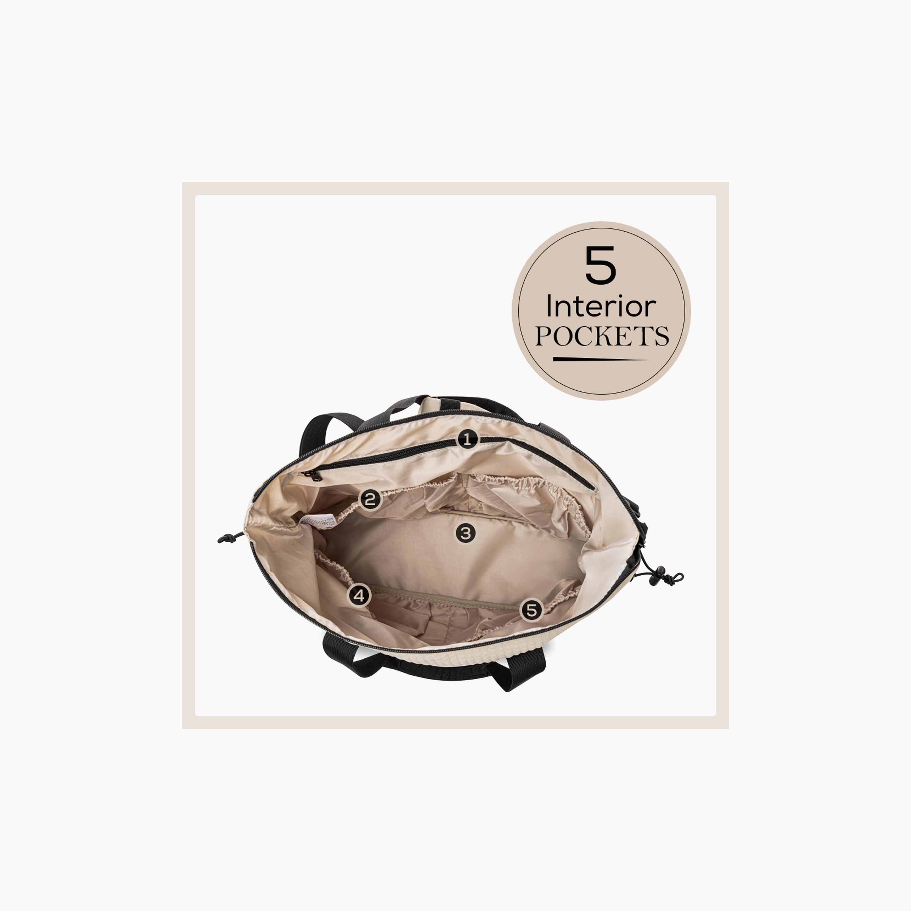 Little Story Mommy Diaper Bag with Changing Mat - Beige-baby-gear-diaperbags-image-9