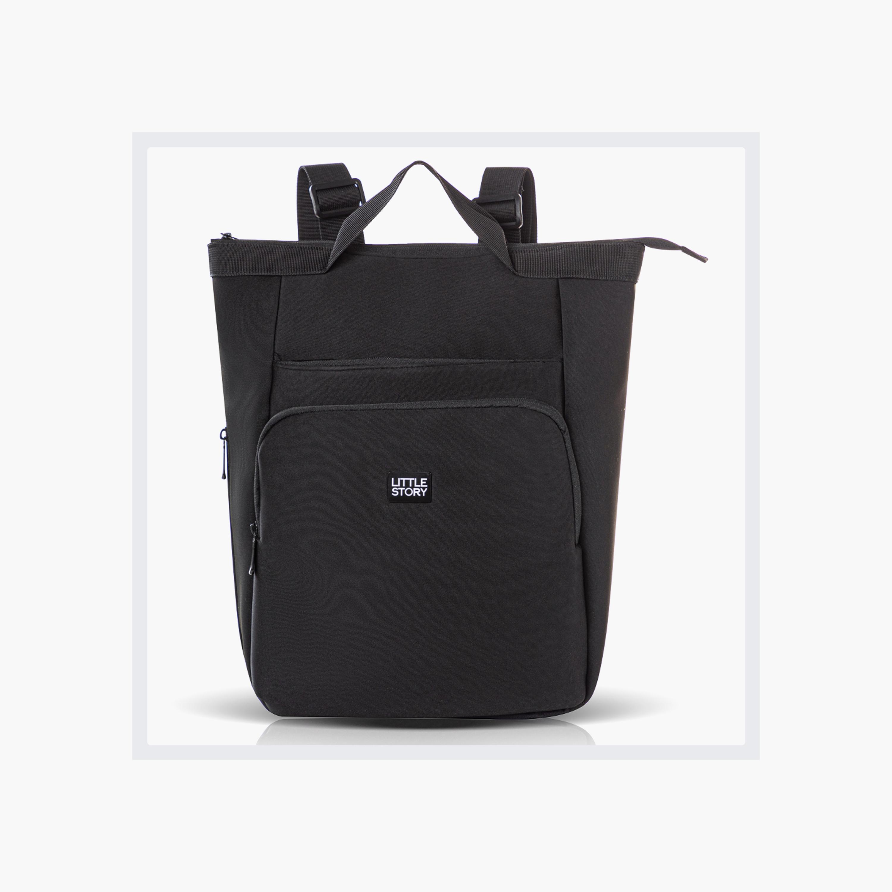Little Story Mommy Diaper Bag with Changing Mat - Black-baby-diapering-diaperbags-image-5