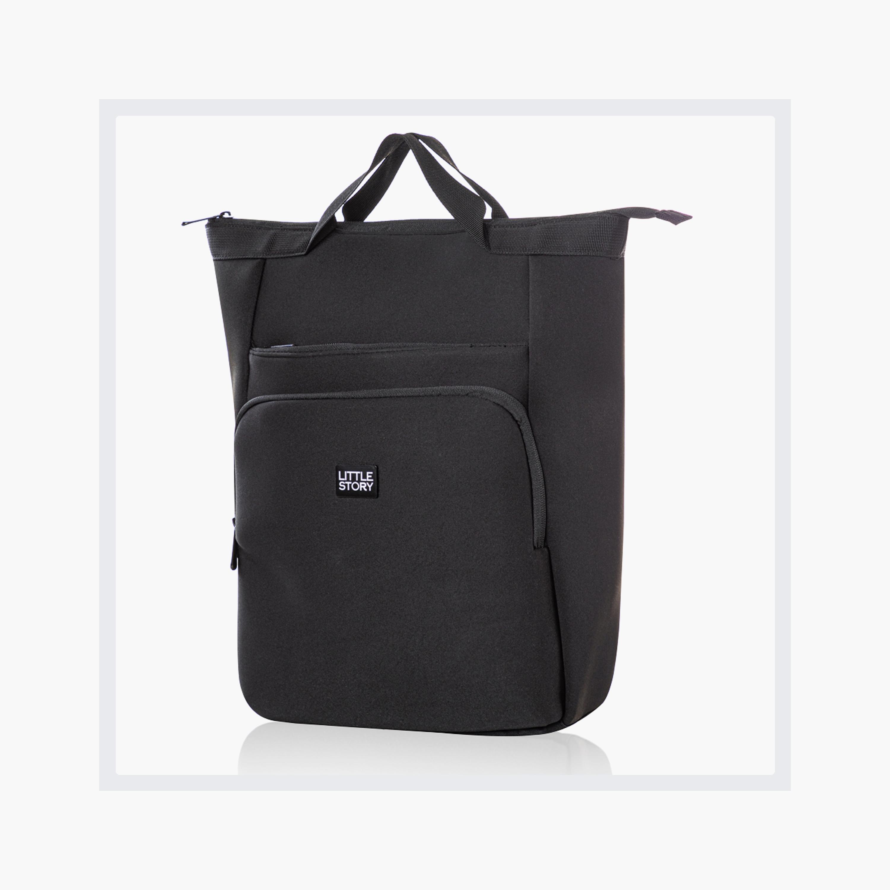Little Story Mommy Diaper Bag with Changing Mat - Black-baby-diapering-diaperbags-image-7