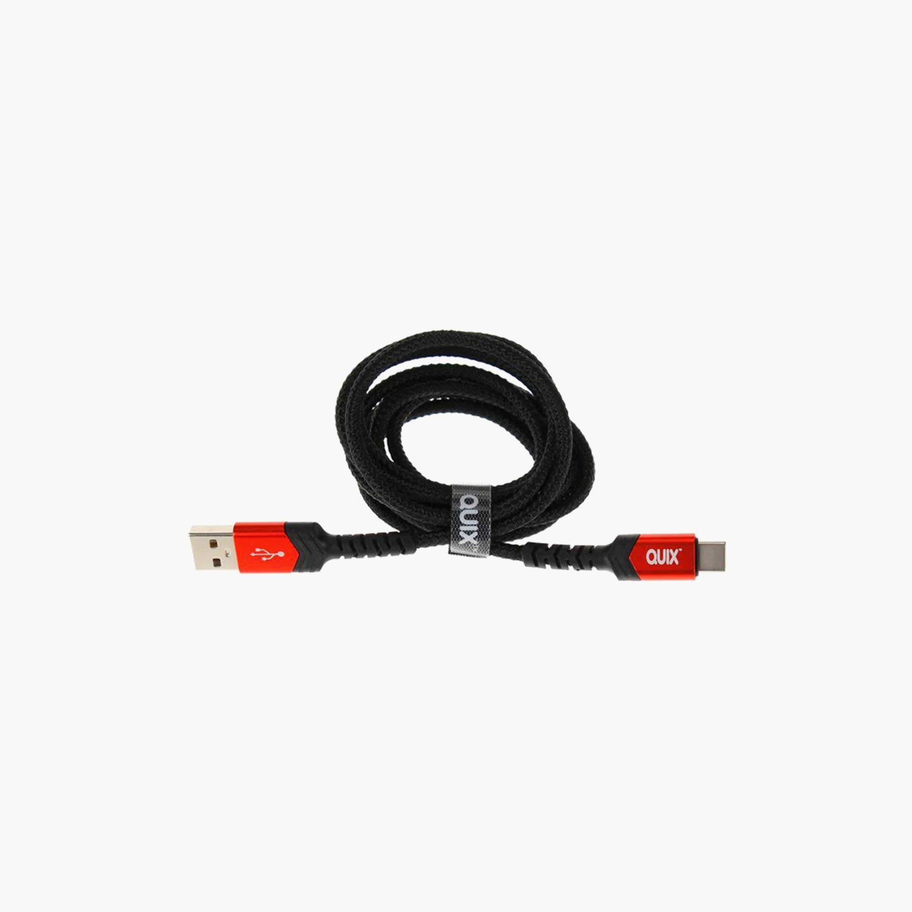 Quix Charging Cable USB To Type C|QC3AC1001BK-electronics-accessories-mobileaccesories-image-1