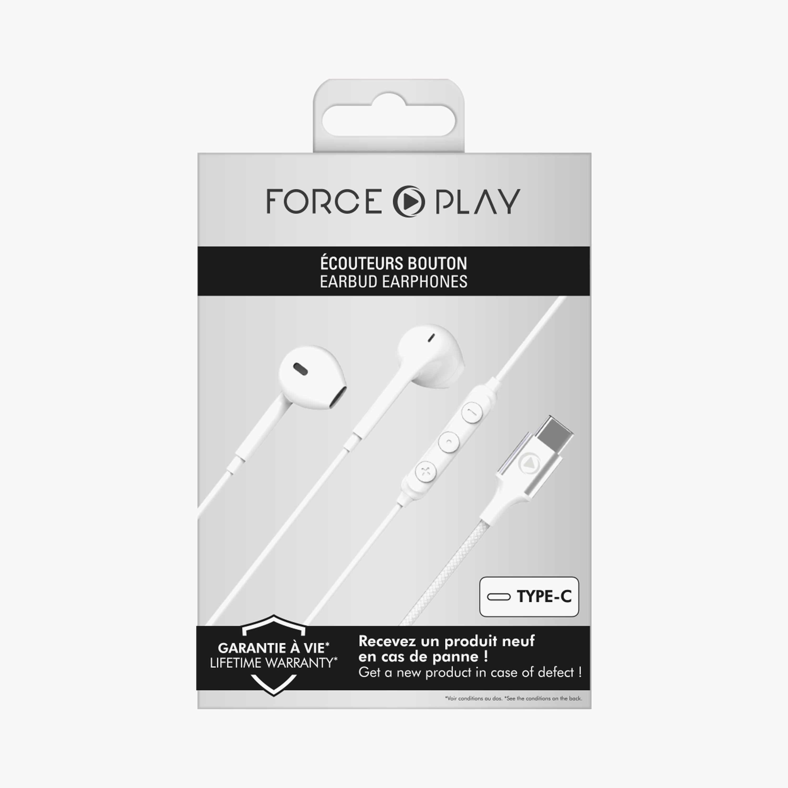 Force USB C Wired Headphones White|FPYKPBOUTONUSBCW-electronics-headphonesandearphones-image-2
