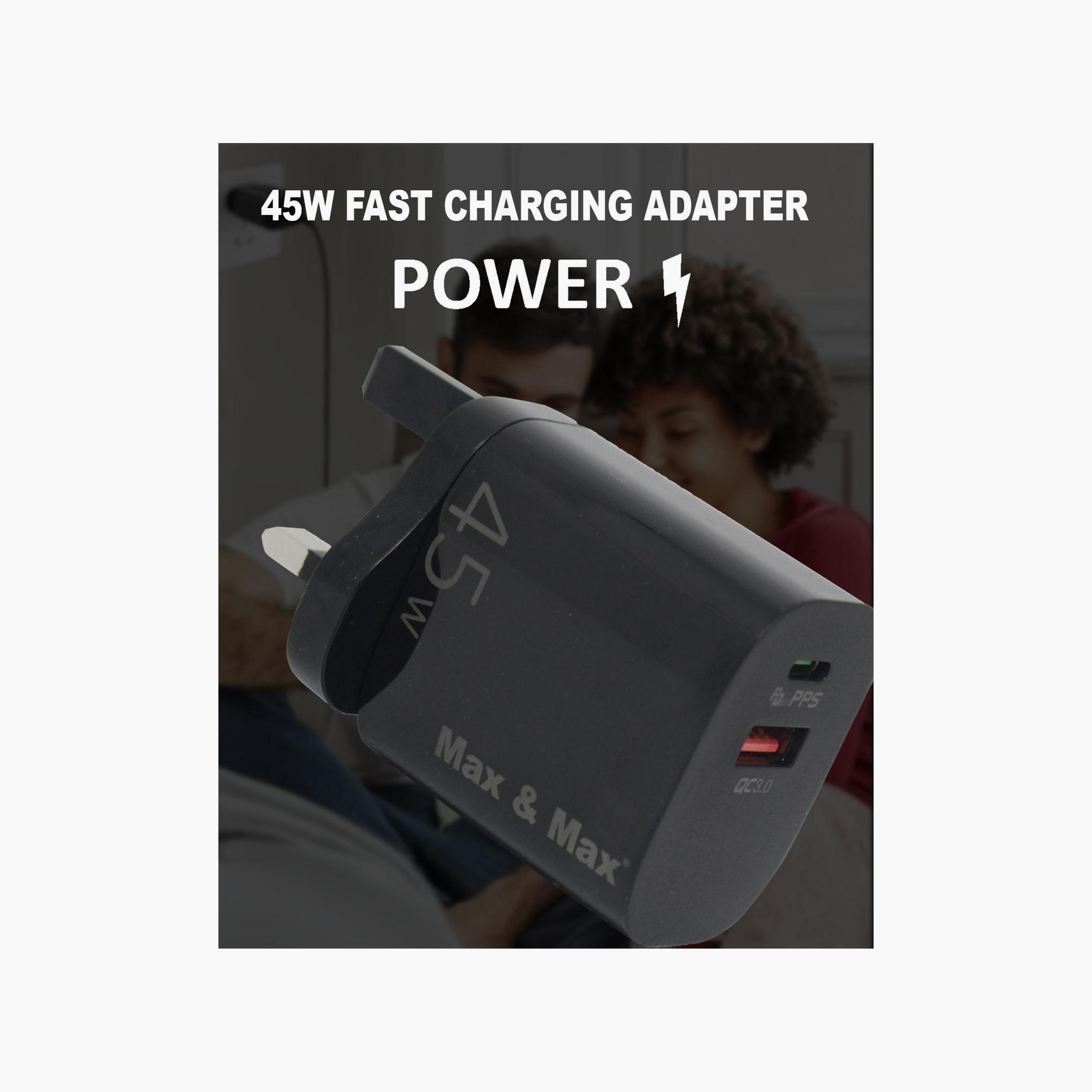Max & Max Gan Dual Port Charger 45W Black|DCUK45W-B-PROMO_EMAX_AE_ENBD_131026-image-2