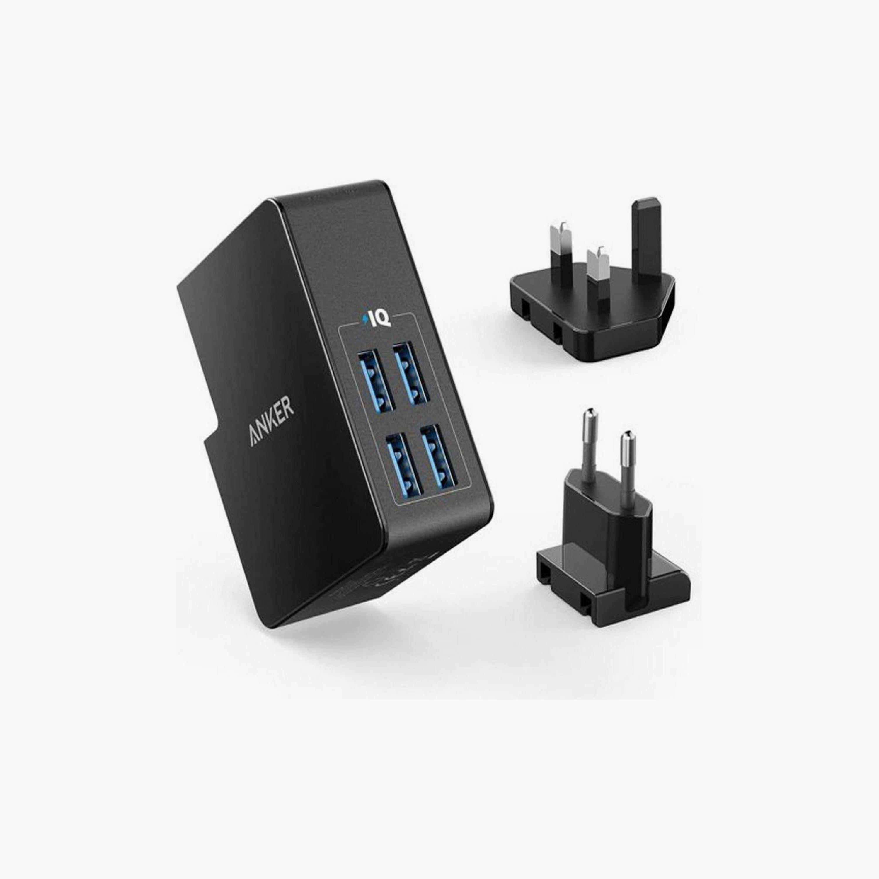 محول سفر أنكر باور بورت 4 لايت أسود | A2042L11-electronics-accessories-mobileaccesories-image-1