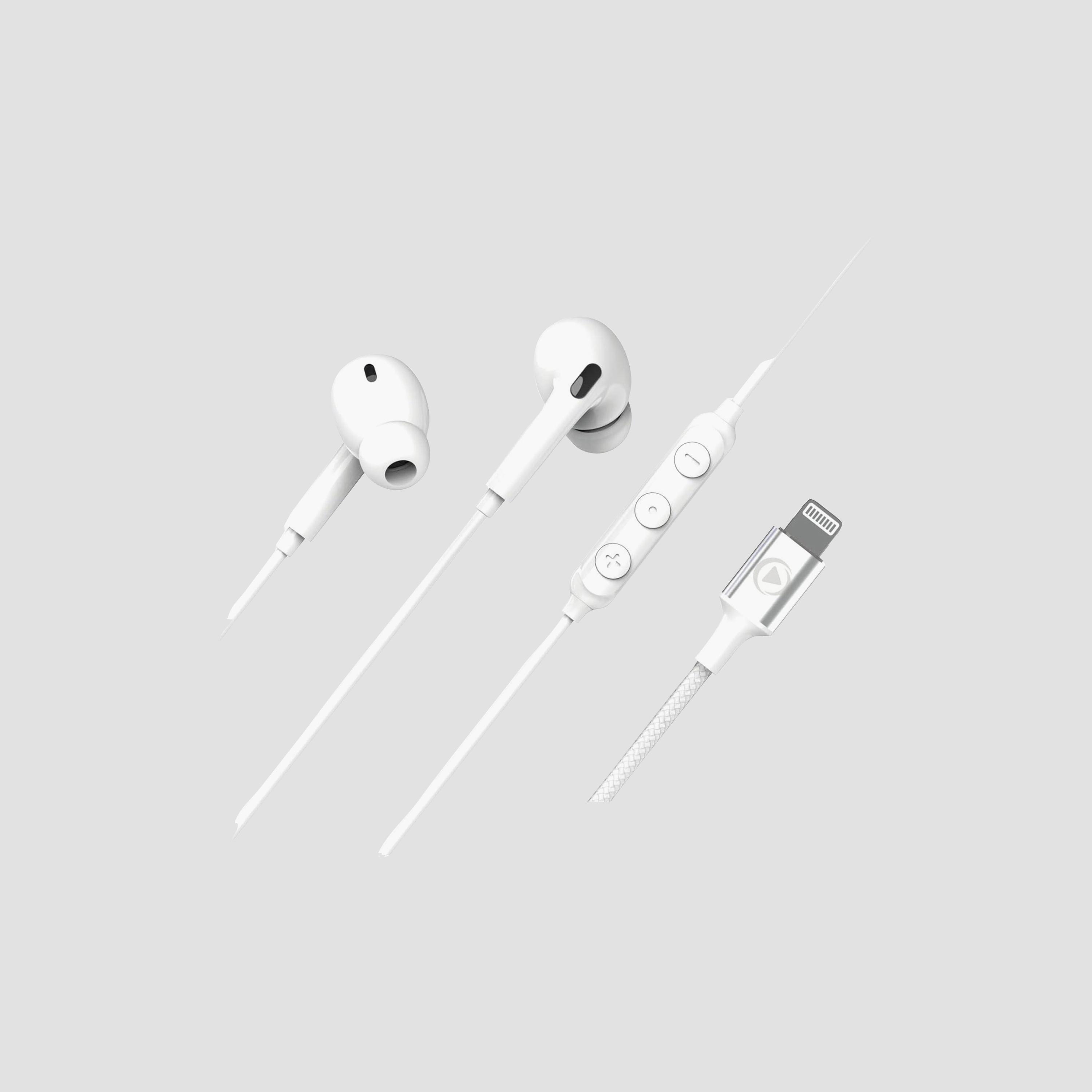 Force Play Lightning Wired Earbuds White|FPYKPINTRAMFIW-electronics-headphonesandearphones-image-1