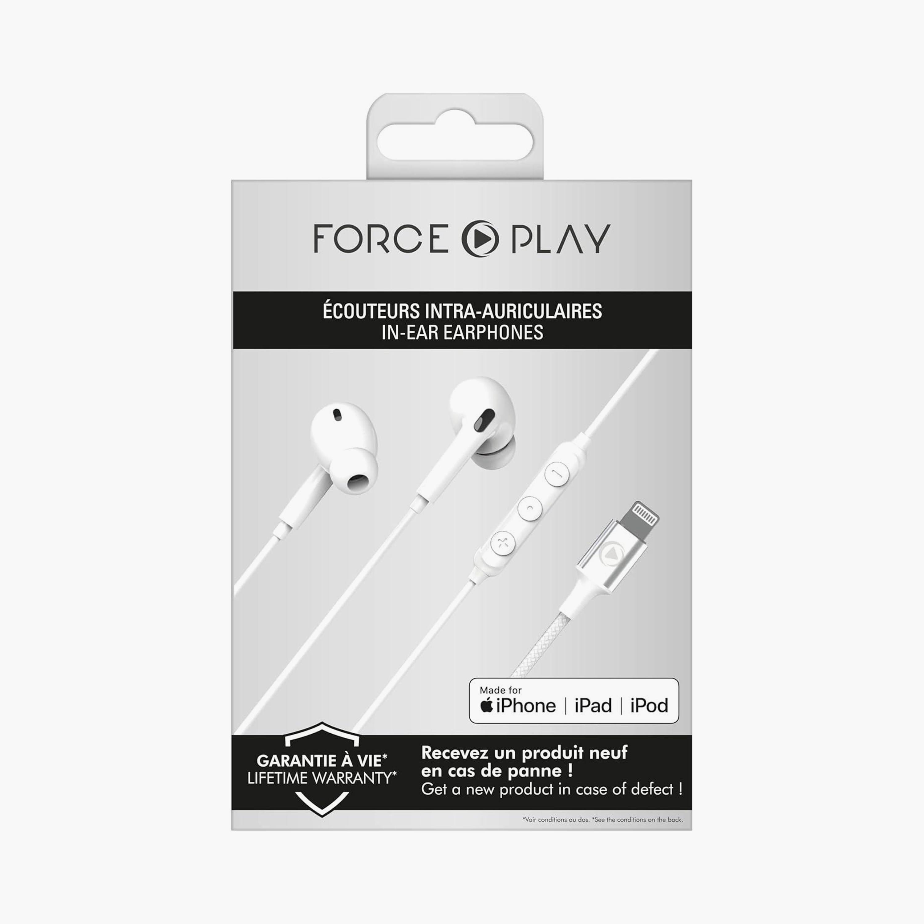 Force Play Lightning Wired Earbuds White|FPYKPINTRAMFIW-electronics-headphonesandearphones-image-2