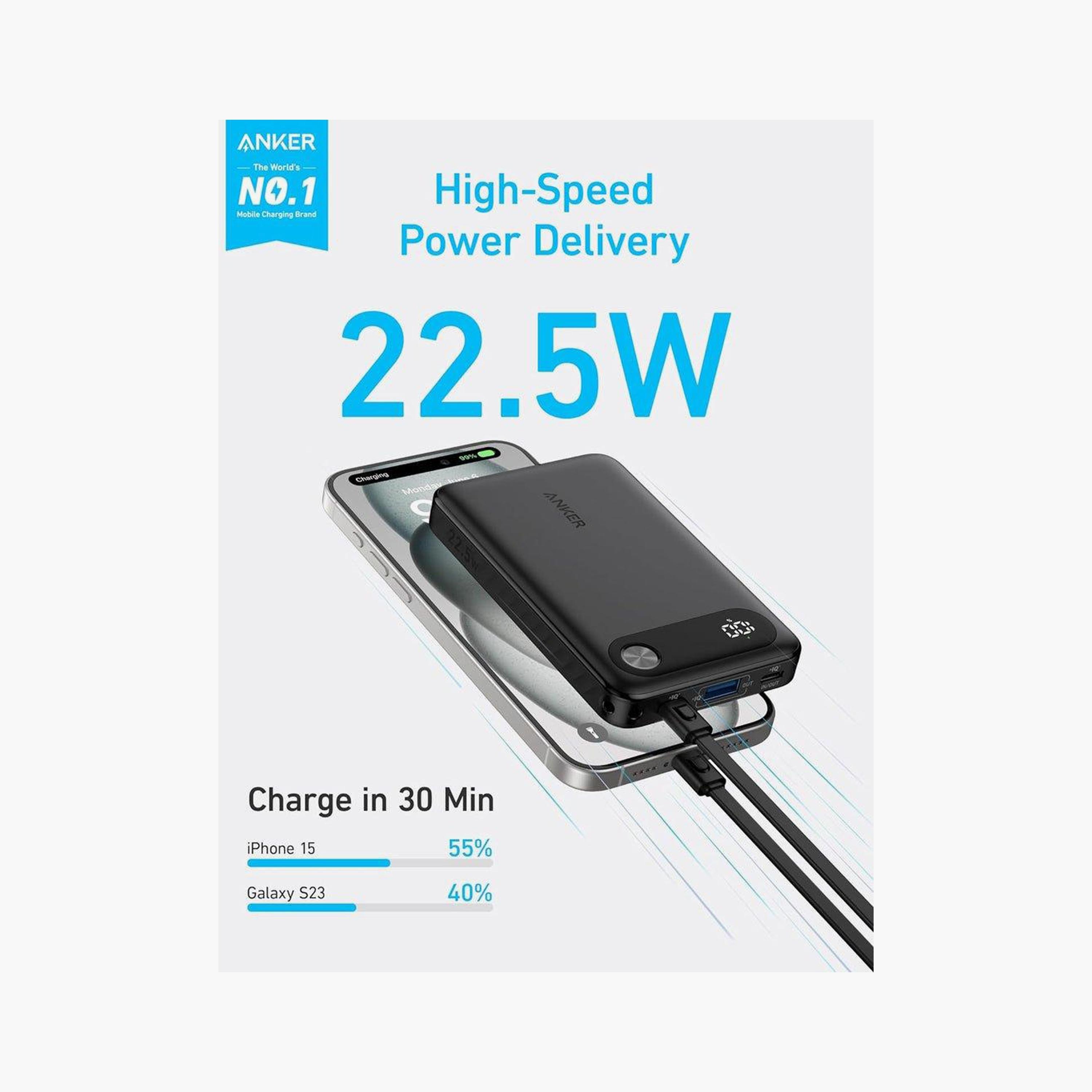 باور بانك أنكر باور كور 10000 مللي أمبير بتقنية بي دي 22.5 واط أسود | AN.A1257H11.BK-electronics-accessories-mobileaccesories-image-2