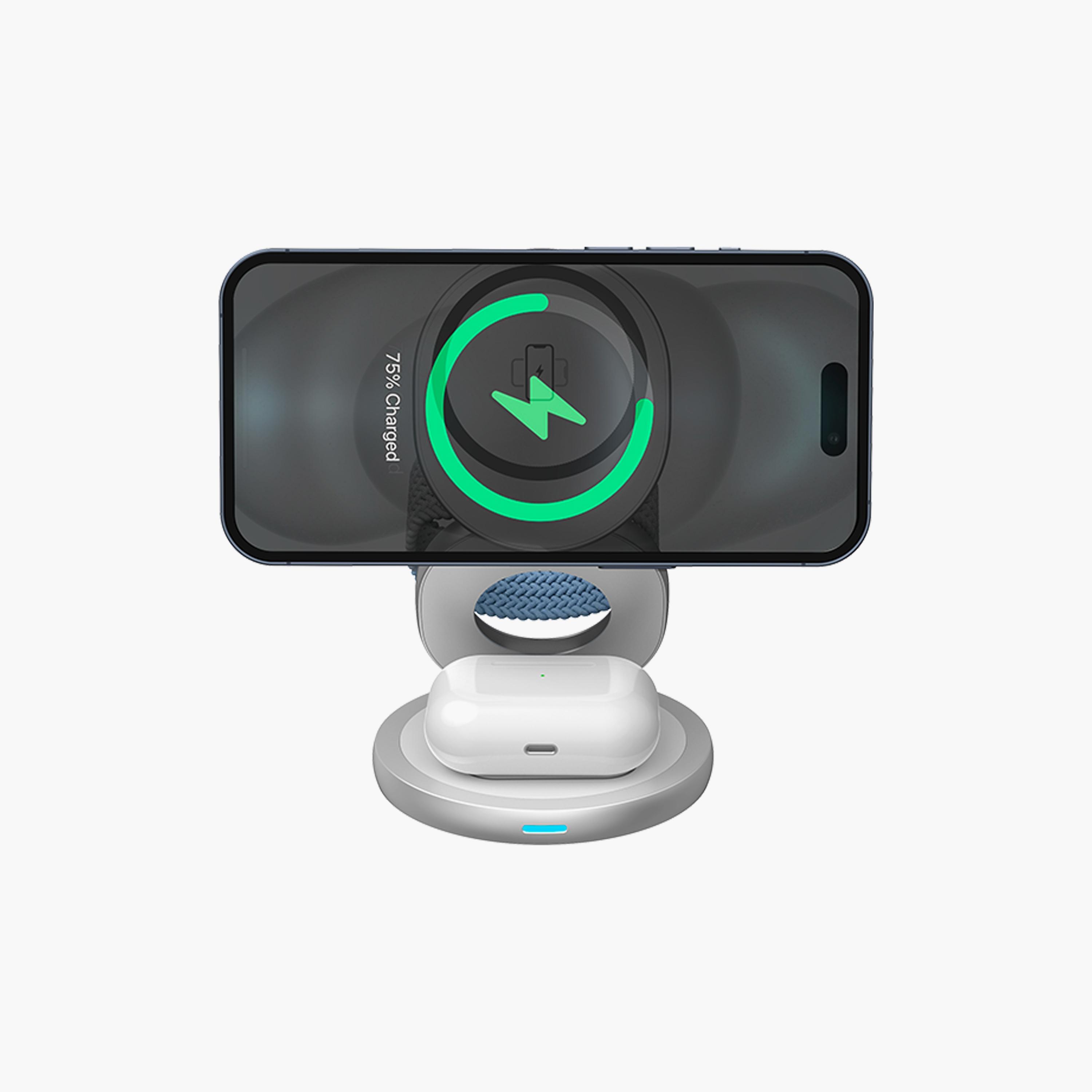 شاحن فورس ماج سيف 3 في 1 بقوة 15 واط قابل للطي أبيض | FPMSIND3EN1FOLDW-electronics-accessories-mobileaccesories-image-2