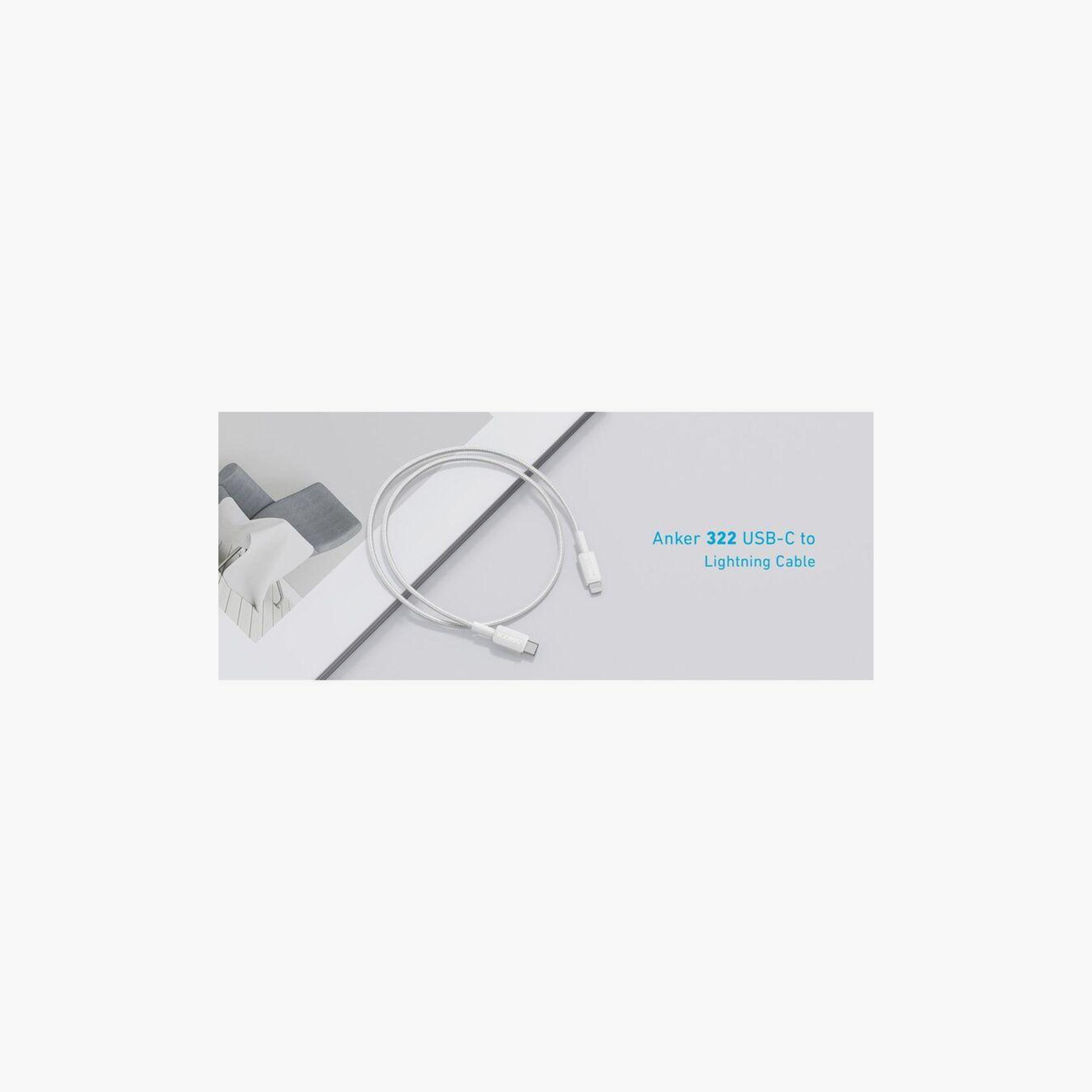 كابل أنكر 322 USB-C إلى لايتنينج مجدول 3 أقدام أبيض | A81B5H21-electronics-accessories-mobileaccesories-image-2