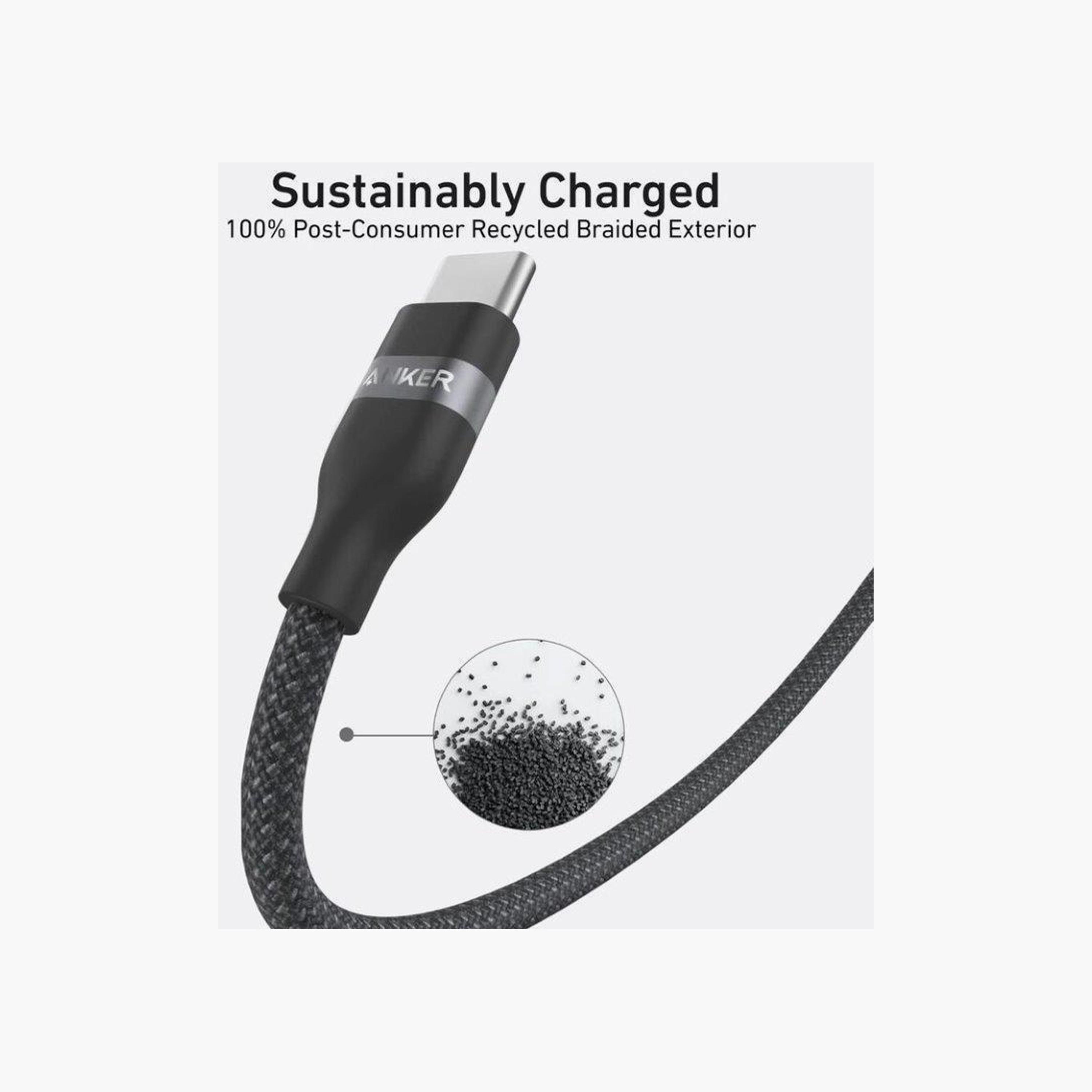 كابل أنكر USB-C إلى USB-C مصنوع من النايلون الحيوي 3 أقدام أسود | AN.A81D5H11.BK-electronics-accessories-mobileaccesories-image-2
