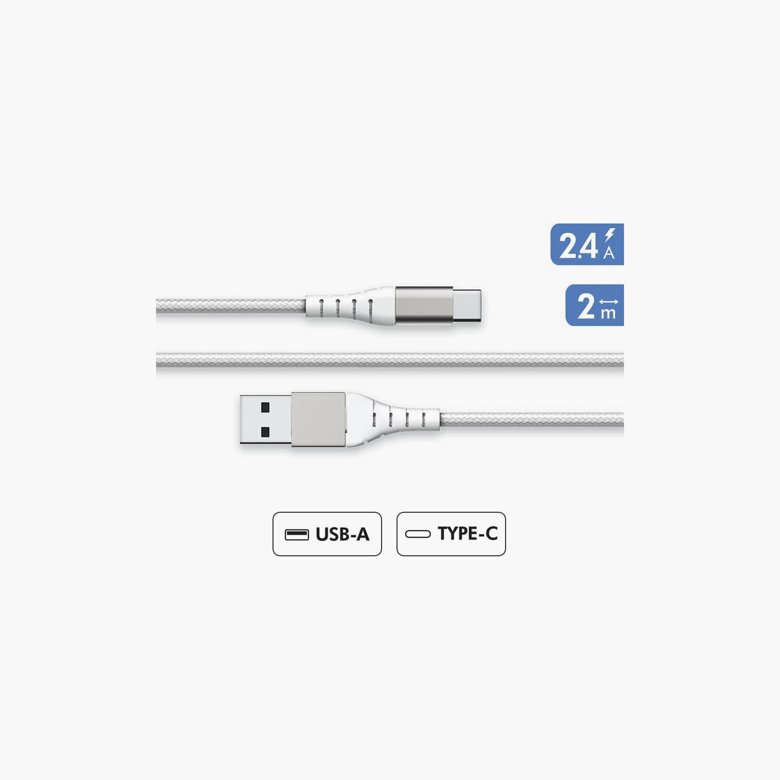 Force Power Lite USB A to C Reinforced Cable 2M White|FPLIAC2MW-electronics-accessories-mobileaccesories-image-2