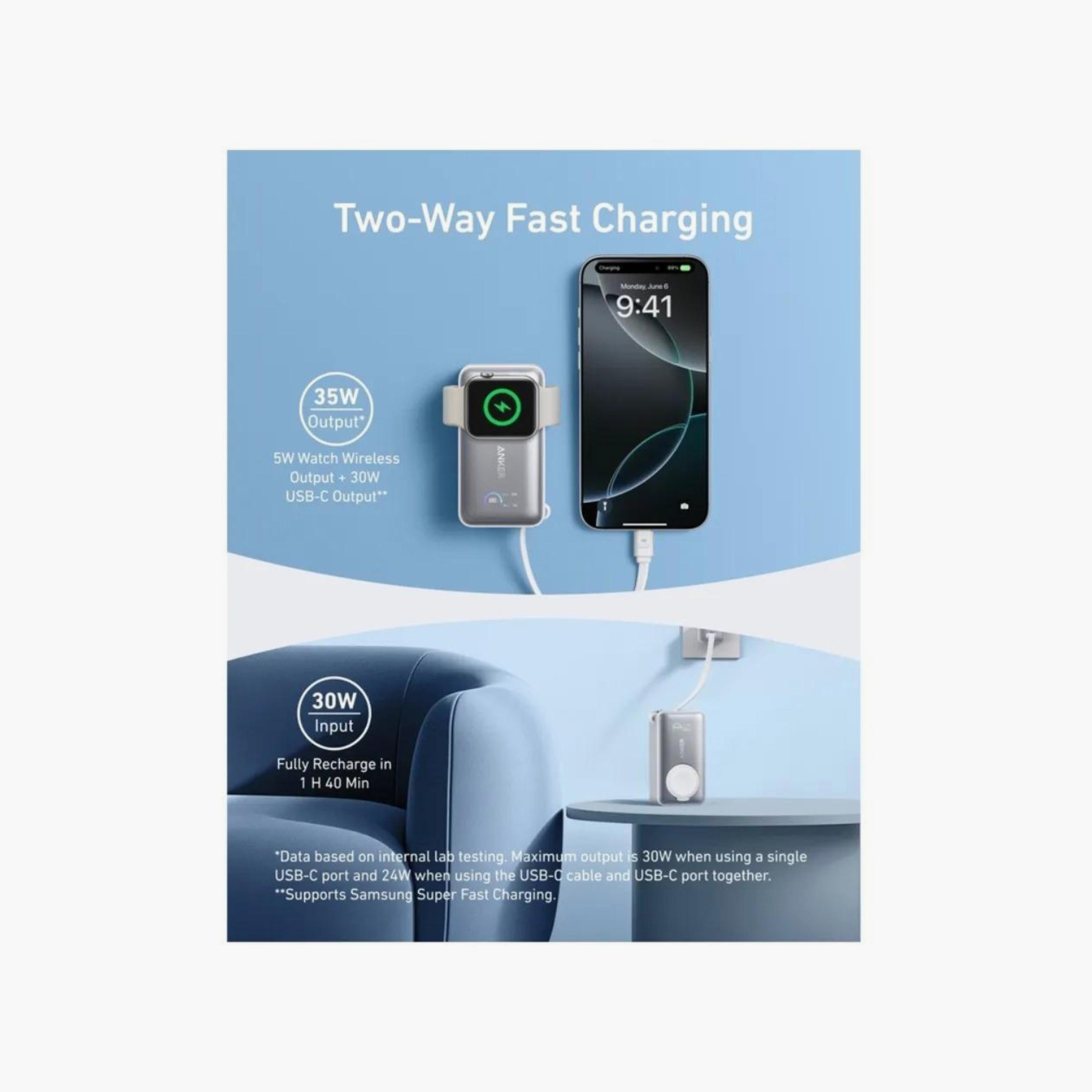 Anker MagGo Power Bank 10000mAh 35W For Apple Watch White|A1657H21-electronics-accessories-mobileaccesories-image-3