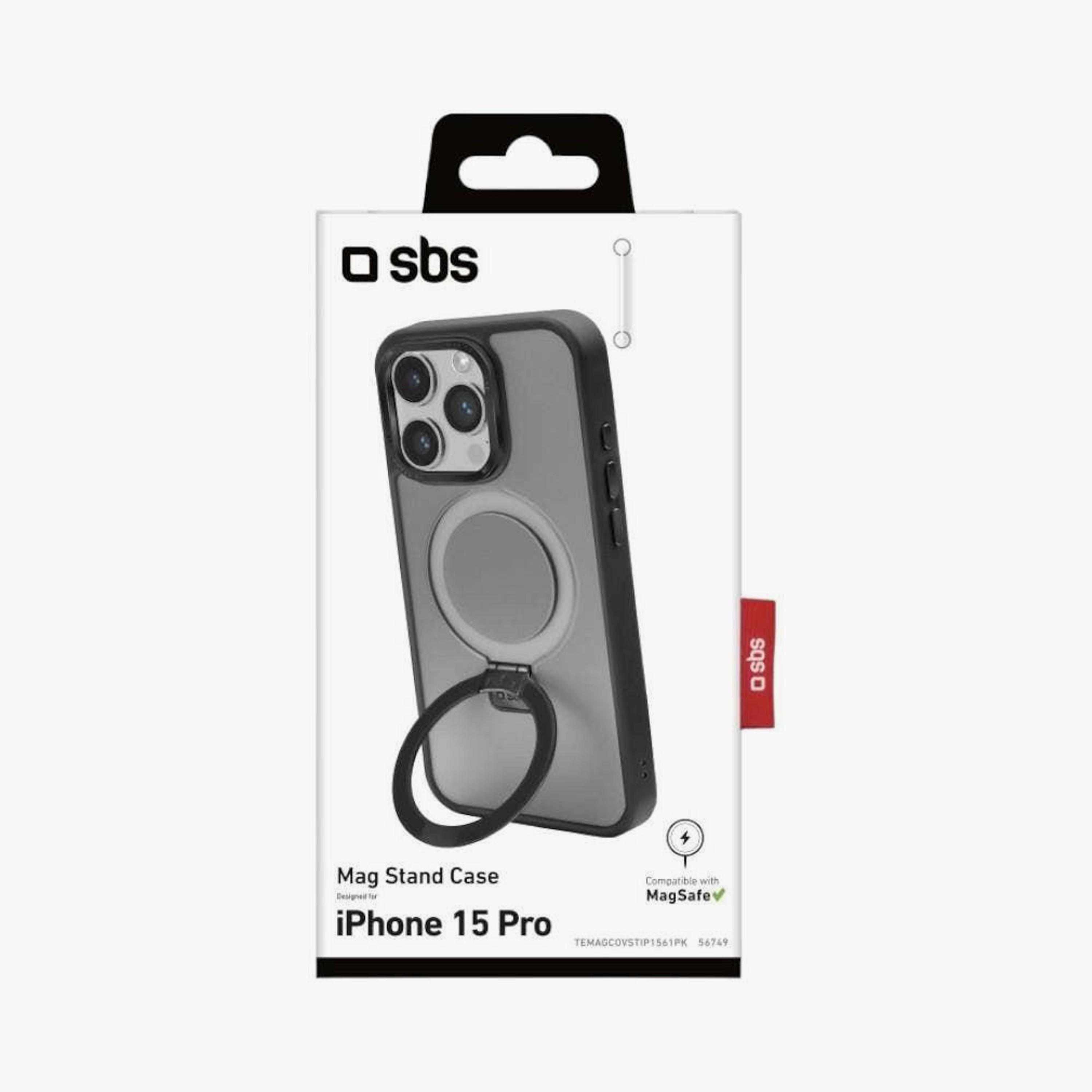 جراب وحامل ماج سيف إس بي إس لهاتف آيفون 15 برو أسود | TEMAGCOVSTIP1561PK-electronics-accessories-mobileaccesories-image-2