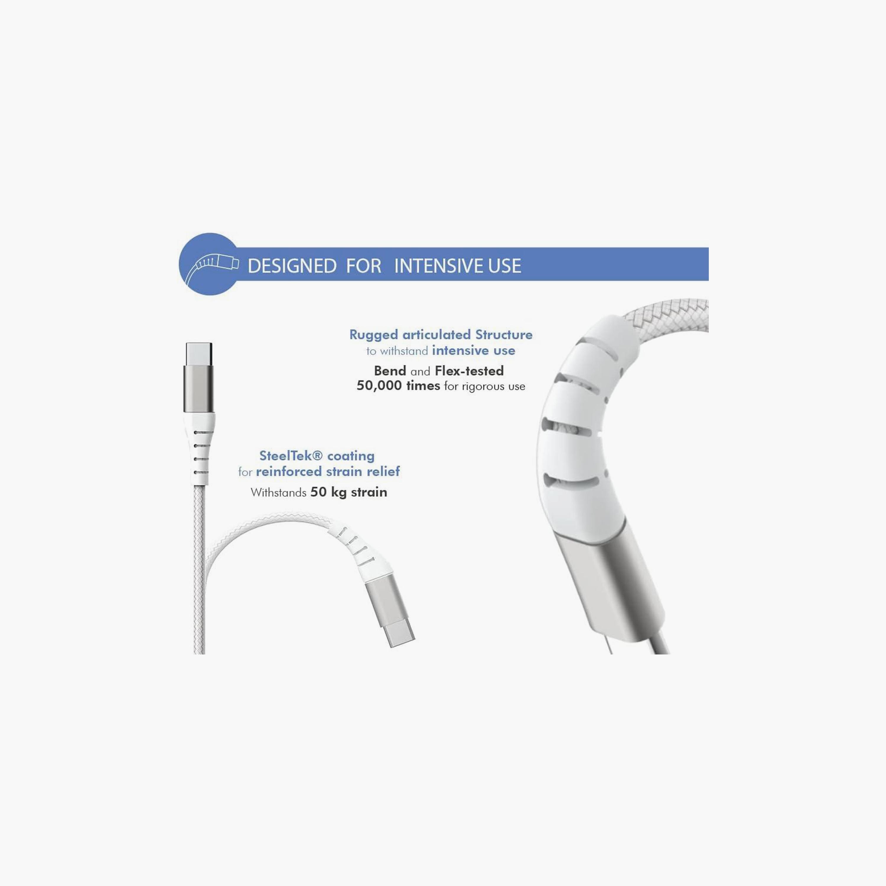 Force Power Lite USB C to USB C Reinforced Cable 2M White|FPLICC2MW-electronics-accessories-mobileaccesories-image-3