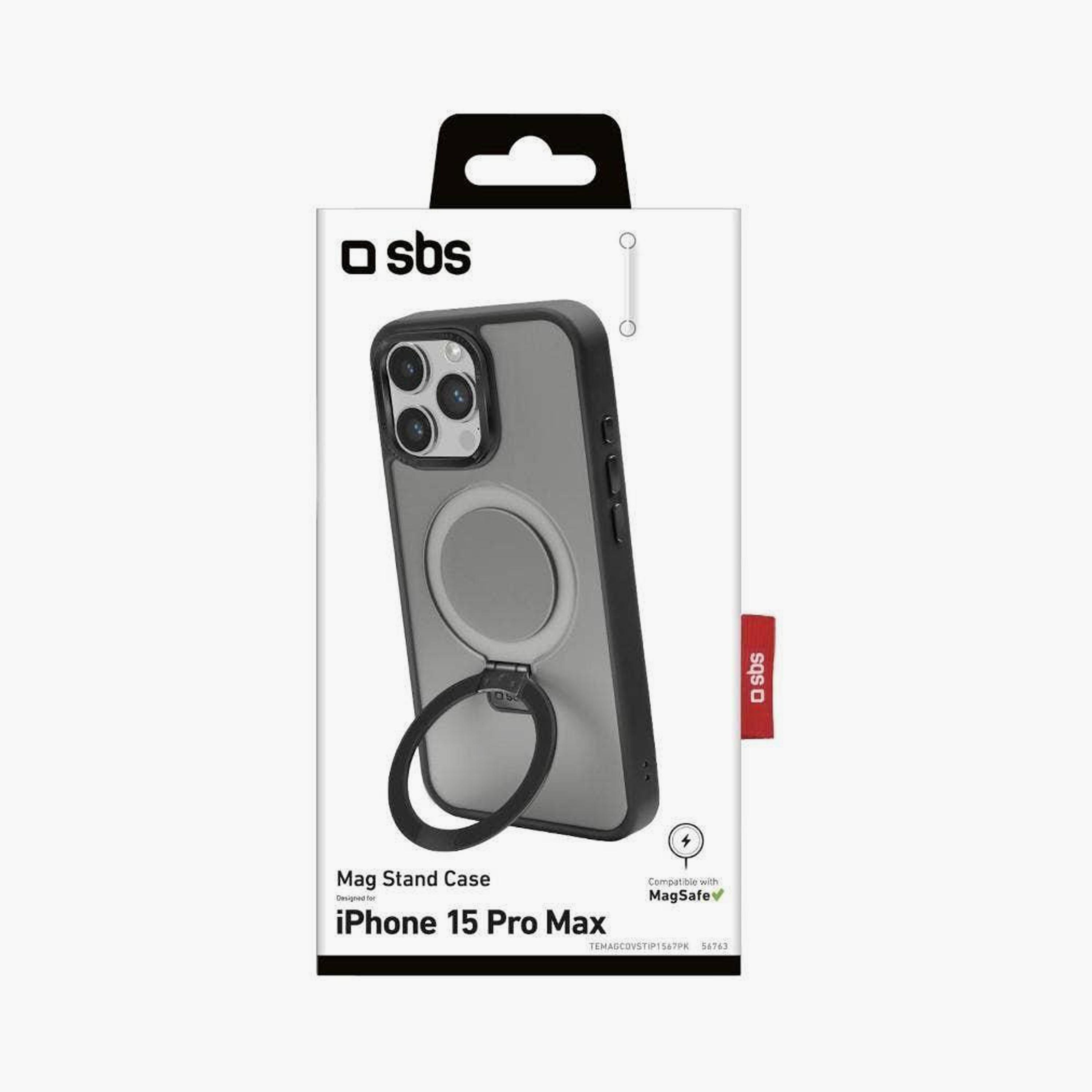 جراب وحامل ماج سيف إس بي إس لهاتف آيفون 15 برو ماكس أسود | TEMAGCOVSTIP1567PK-electronics-accessories-mobileaccesories-image-2