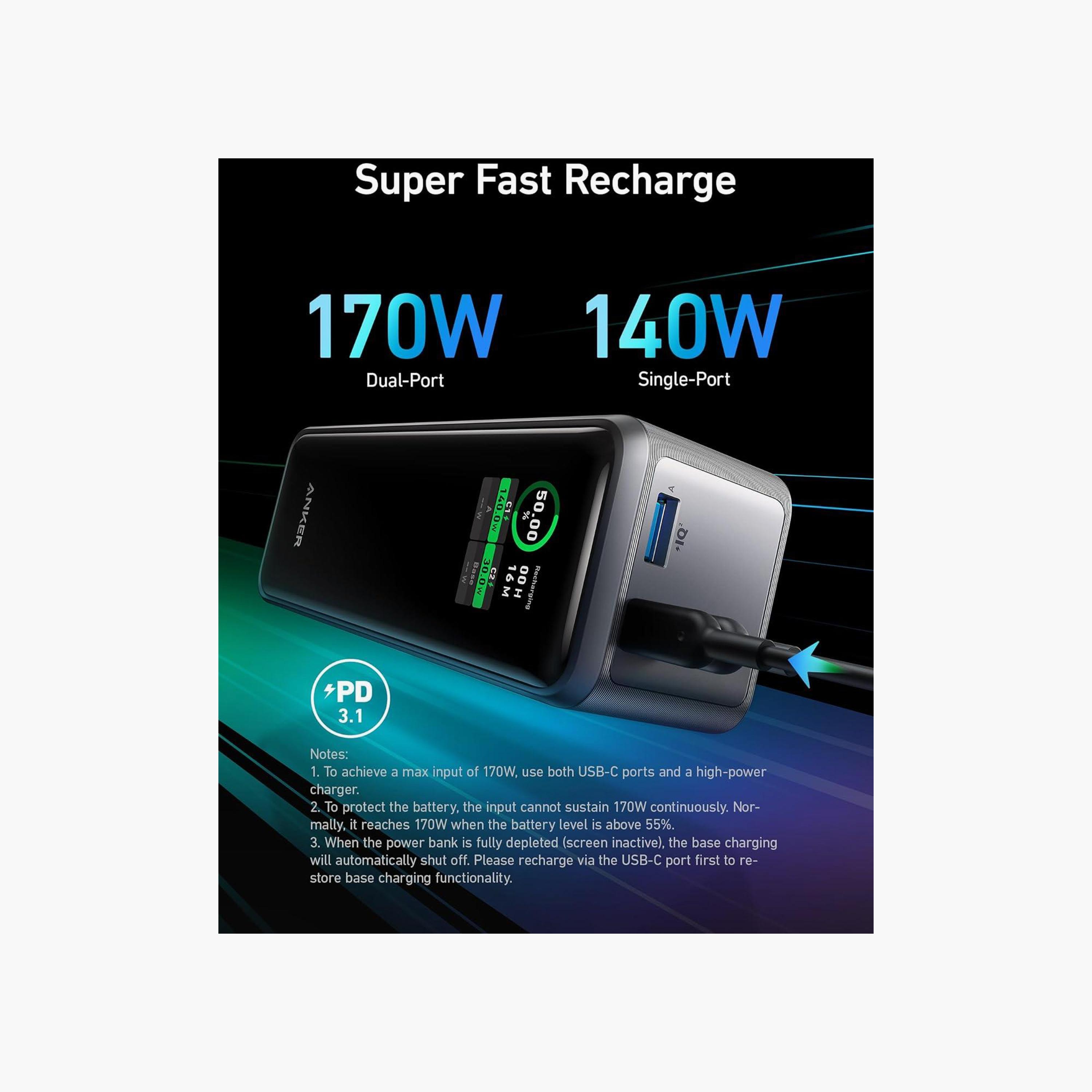 باور بانك أنكر برايم 27650 مللي أمبير (250 واط) شاحن محمول بثلاثة منافذ | A1340011-electronics-accessories-mobileaccesories-image-5