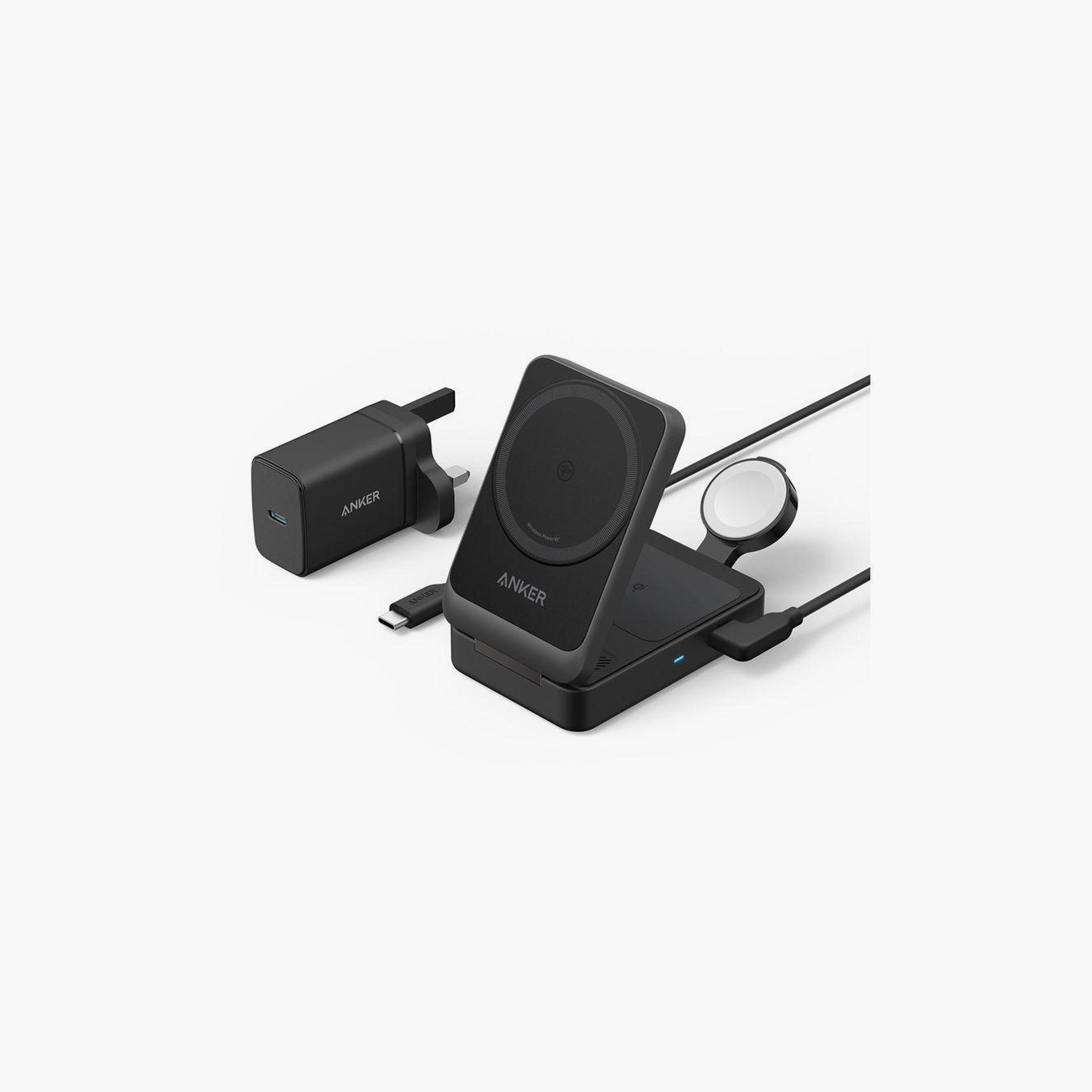 Anker Maggo Wireless Charging Station 15W Foldable 3-In-1 Black|B2557212-electronics-accessories-mobileaccesories-image-1