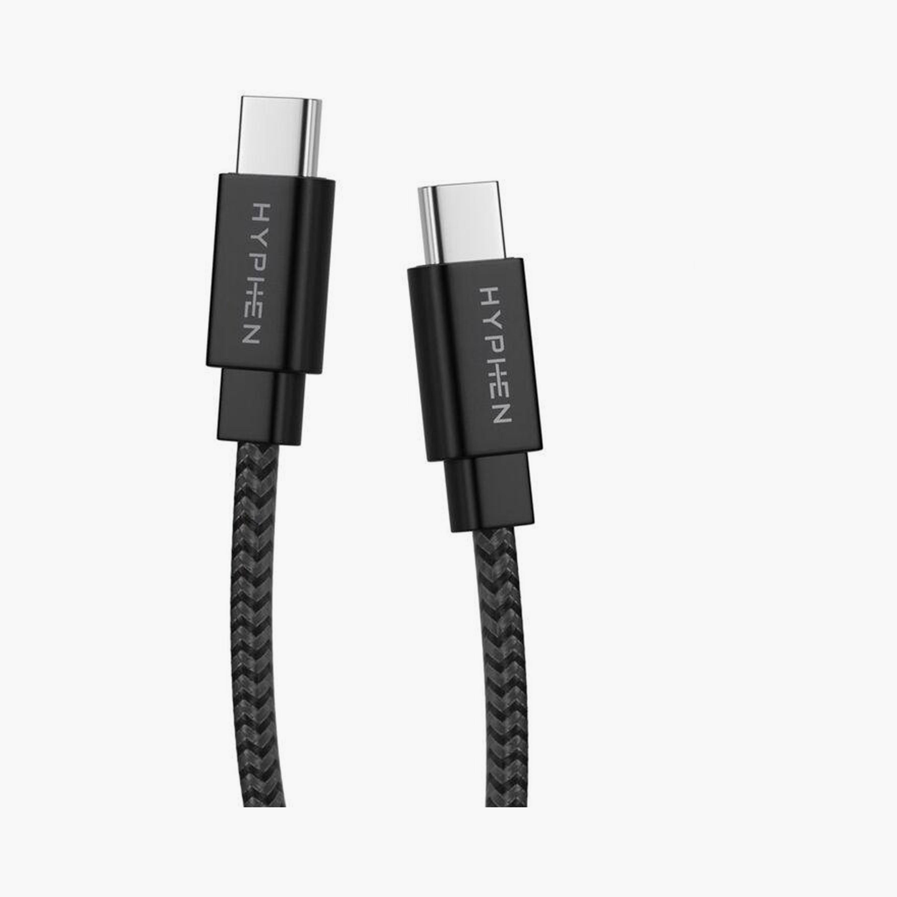 Hyphen Tuf Type-C To Type-C Nylon Braid Cable 100W Black 3M|HCB-C3100W4718-electronics-accessories-mobileaccesories-image-3