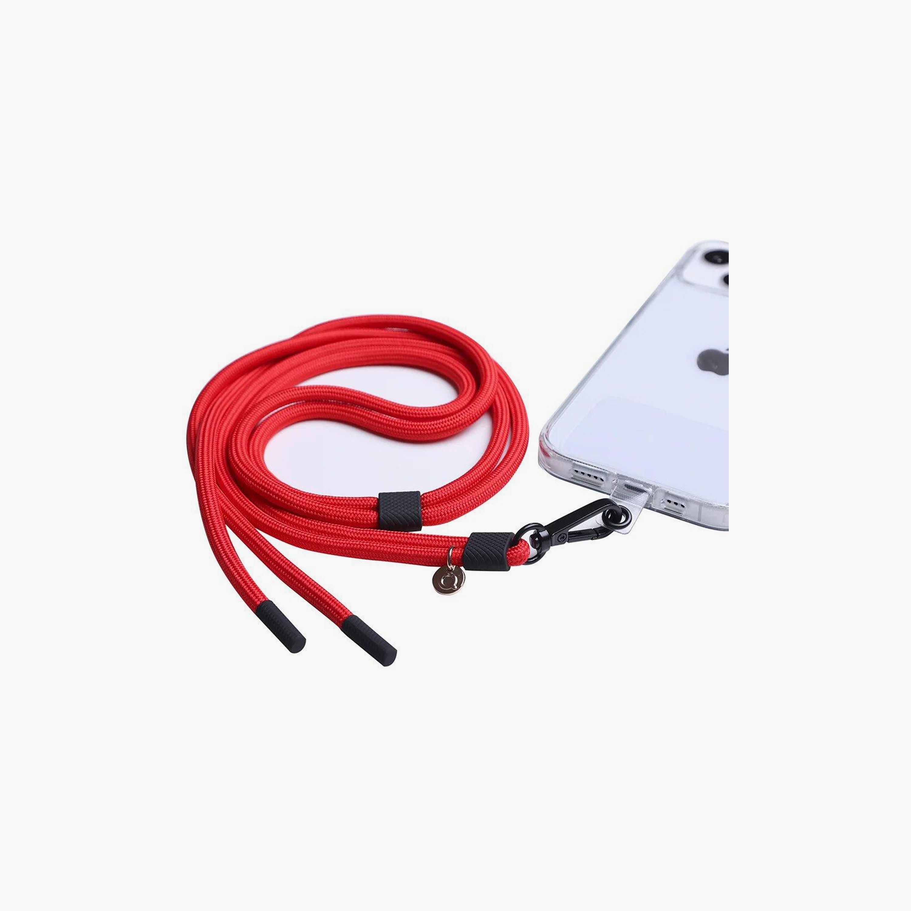 Quix Mobile Smart Strap Red Lanyard With Black Metal Strap Lock|SSRCLBL0002-electronics-accessories-mobileaccesories-image-1