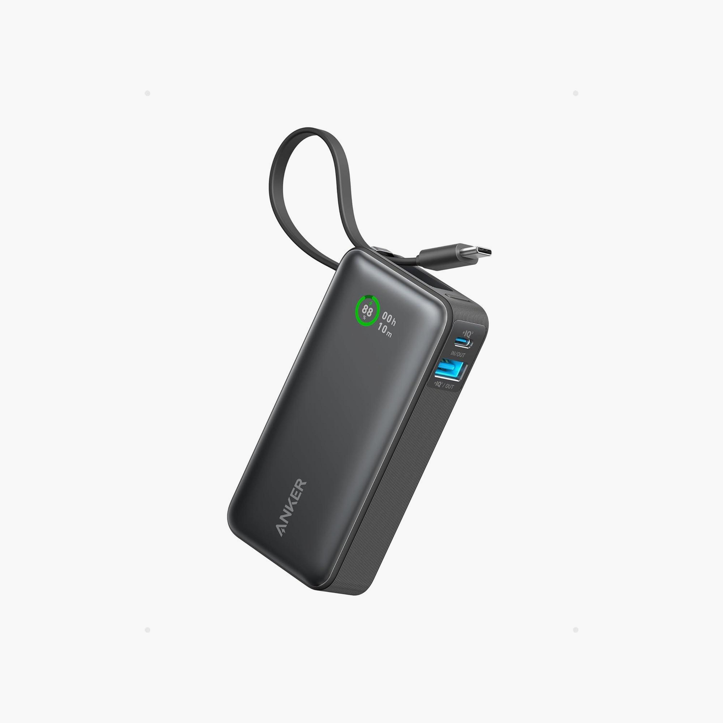 باور بانك أنكر نانو 10000 مللي أمبير 30 واط مع كابل USB-C مدمج أسود | AN.A1259H11.BK-electronics-accessories-mobileaccesories-image-1