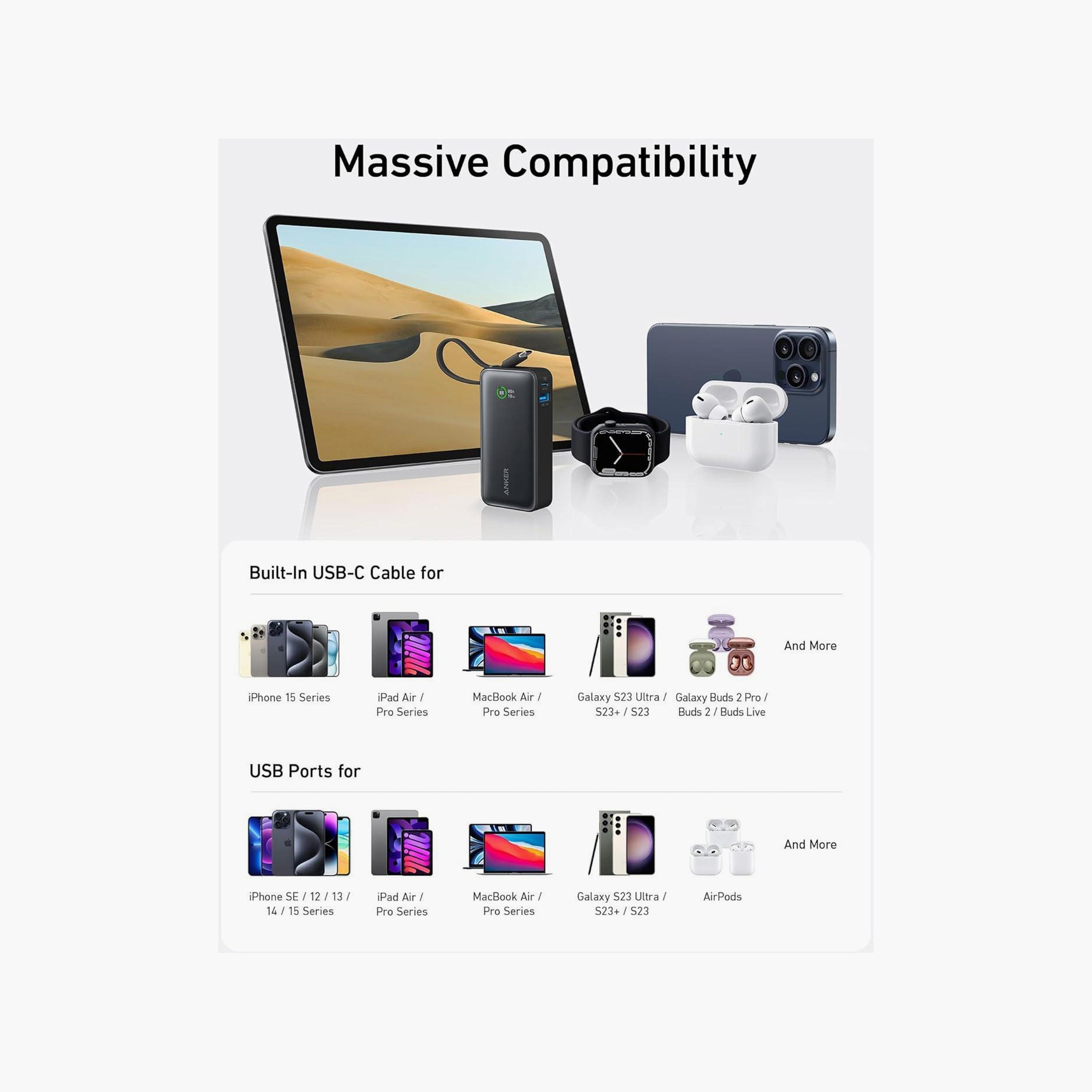 باور بانك أنكر نانو 10000 مللي أمبير 30 واط مع كابل USB-C مدمج أسود | AN.A1259H11.BK-electronics-accessories-mobileaccesories-image-5