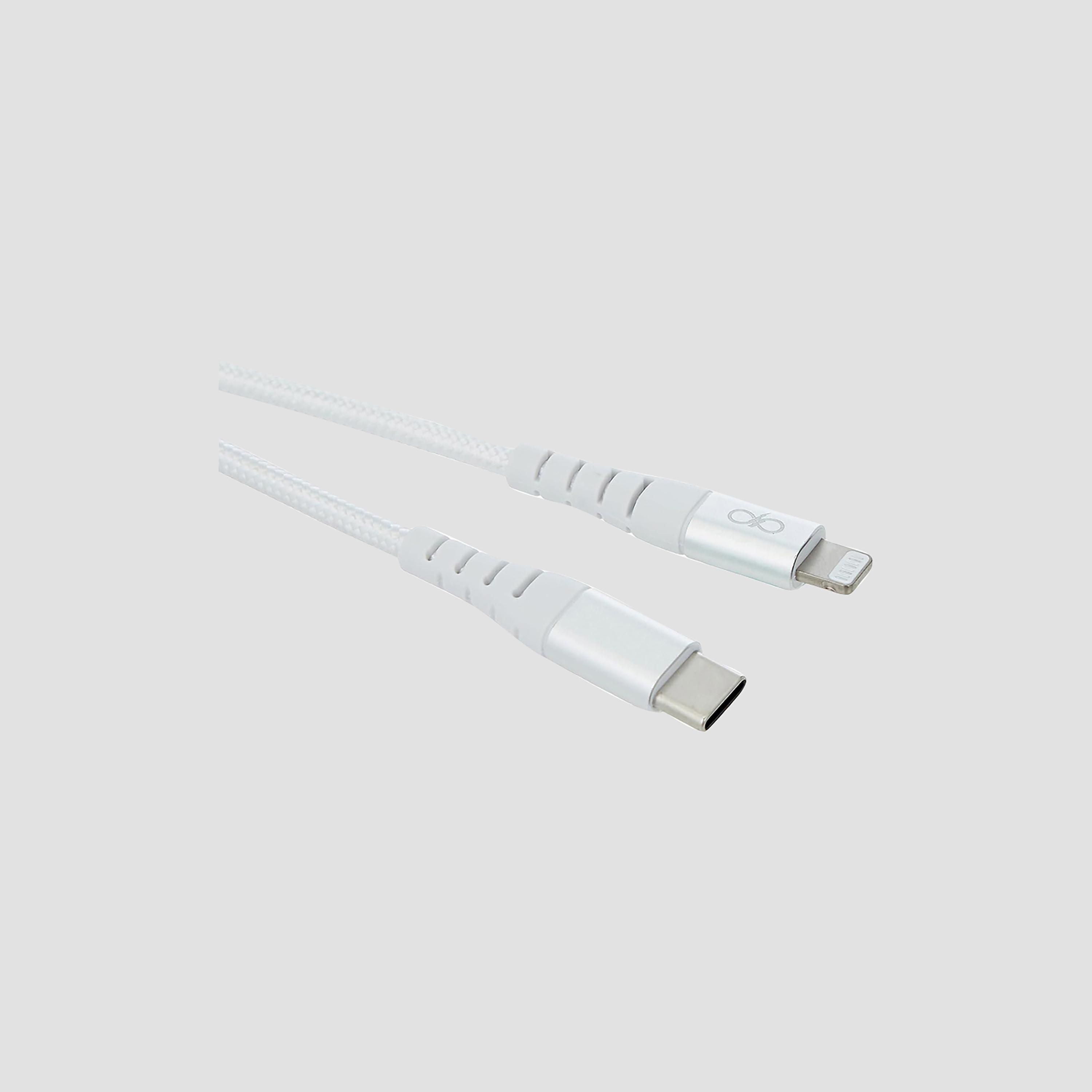 Force Power Lite USB C to Lightning Reinforced Cable 1.2M White|FPLICMFI1M2W-electronics-accessories-mobileaccesories-image-1