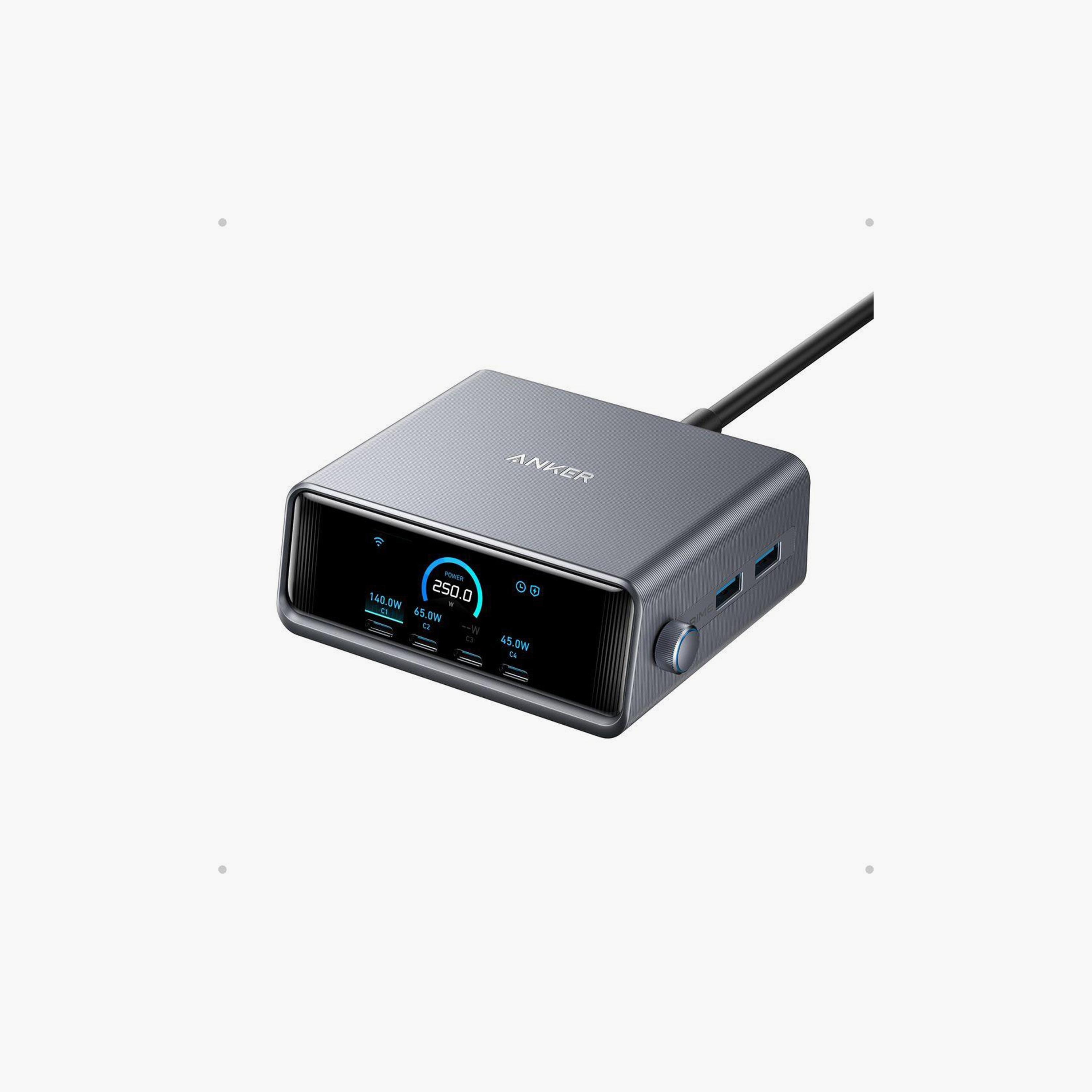 Anker Prime 250W Smart Ultra Powerful Desktop Charger 6-Ports Silver|A2345241-electronics-accessories-mobileaccesories-image-1
