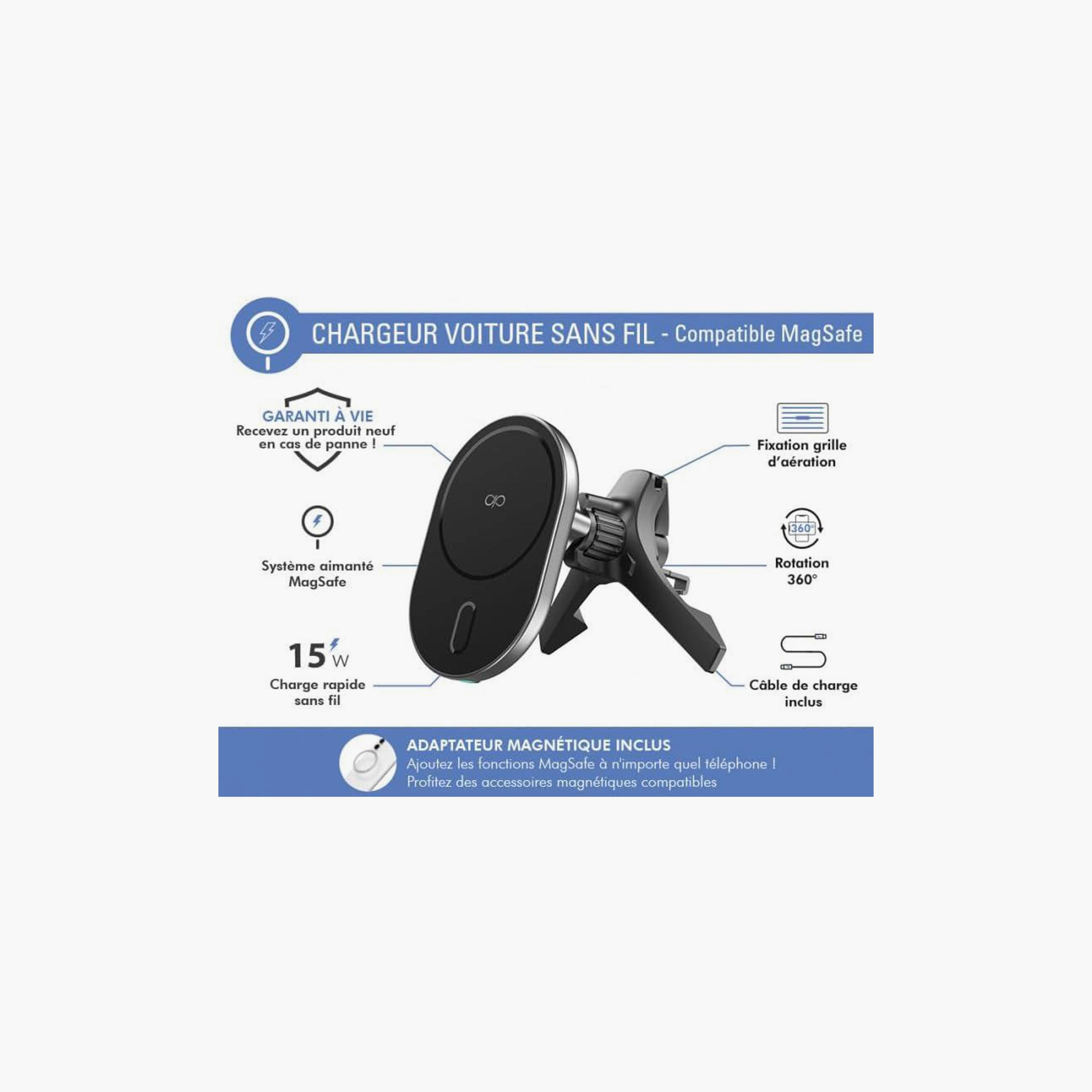 شاحن سيارة لاسلكي فورس باور متوافق مع ماج سيف 15 واط بفتحة تهوية أسود | FPMSPADAIRV15WB-electronics-accessories-mobileaccesories-image-3