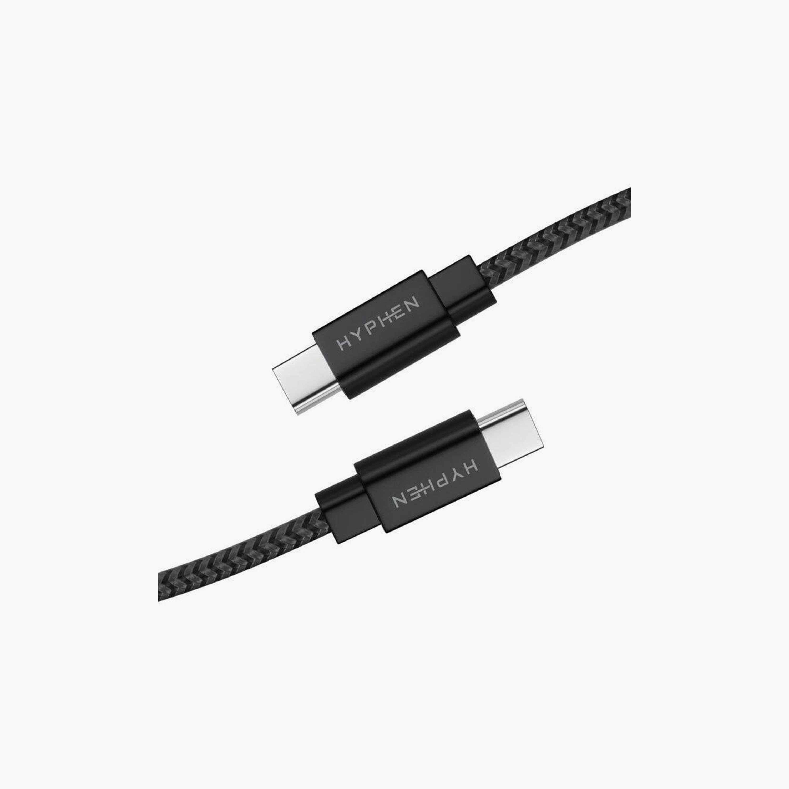 Hyphen Tuf Type-C To Type-C Nylon Braid Cable 100W Black 30CM|HCB-C03100W4701-electronics-accessories-mobileaccesories-image-2