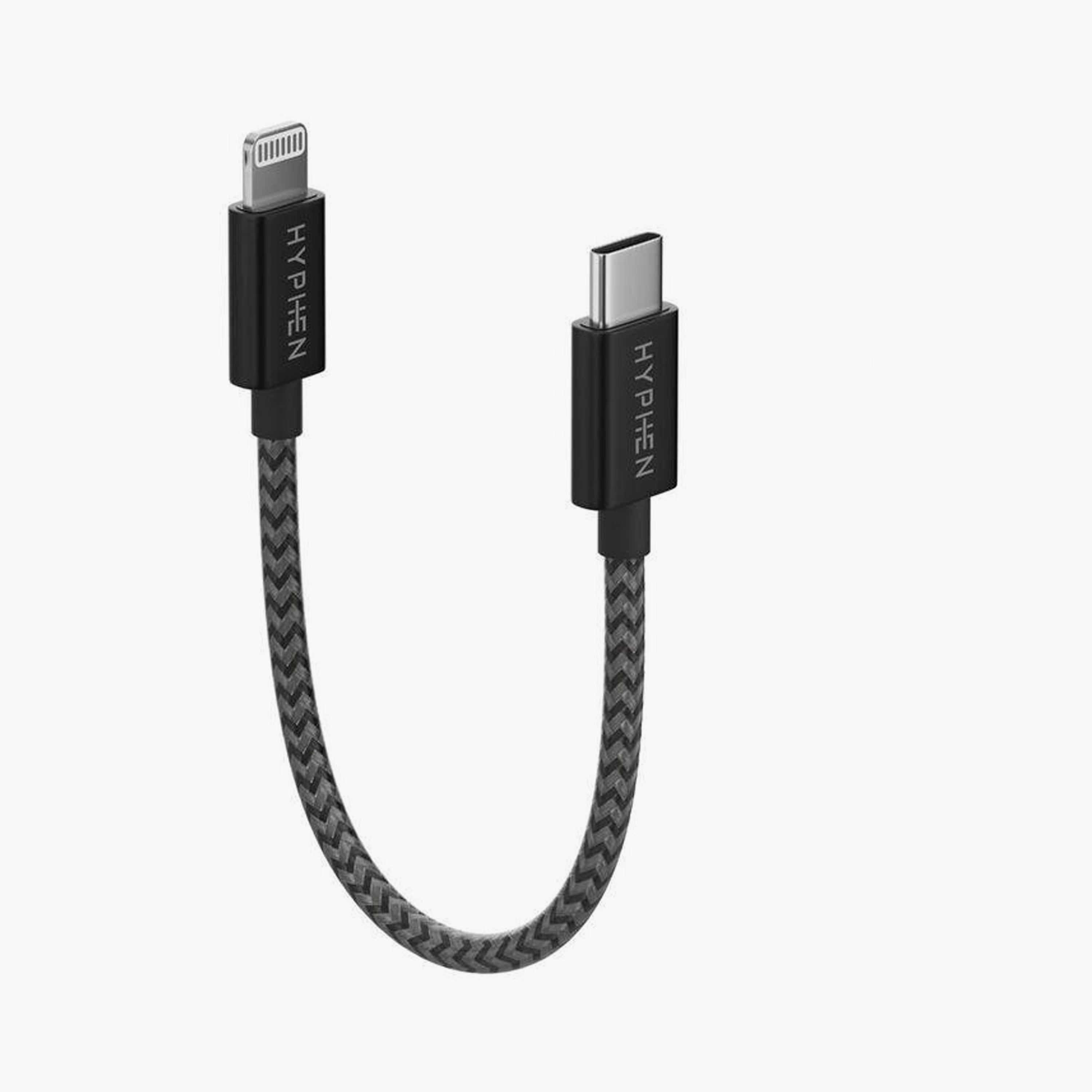 كابل هايفن تف Type-C إلى لايتنينج نايلون مجدول 20 واط أسود 30 سم | HCB-TYCL034879-electronics-accessories-mobileaccesories-image-3