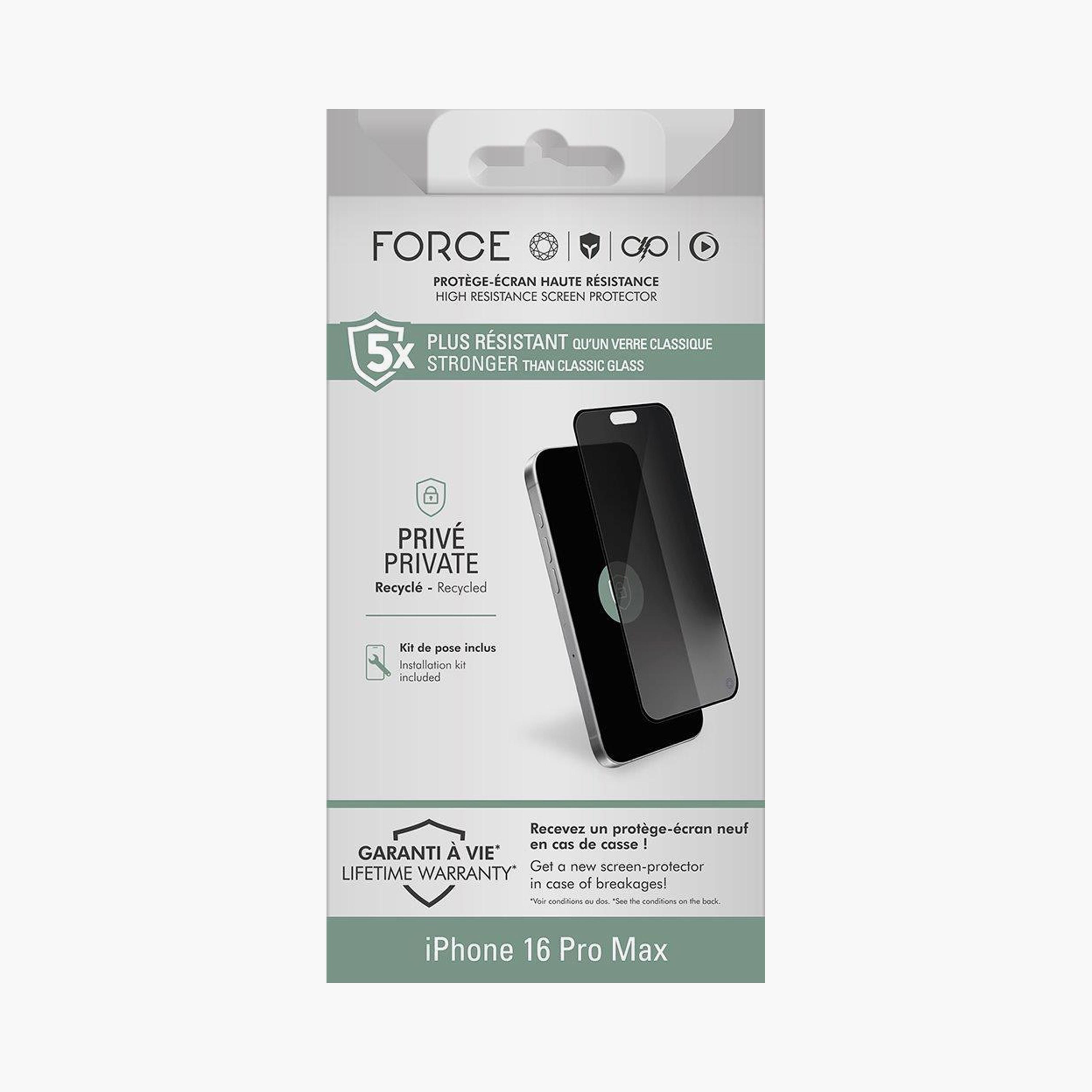 واقي شاشة زجاجي أصلي 2.5 دي بخصوصية فورس لهاتف آيفون 16 برو | FGOGIP16PMPRIV-electronics-accessories-mobileaccesories-image-2