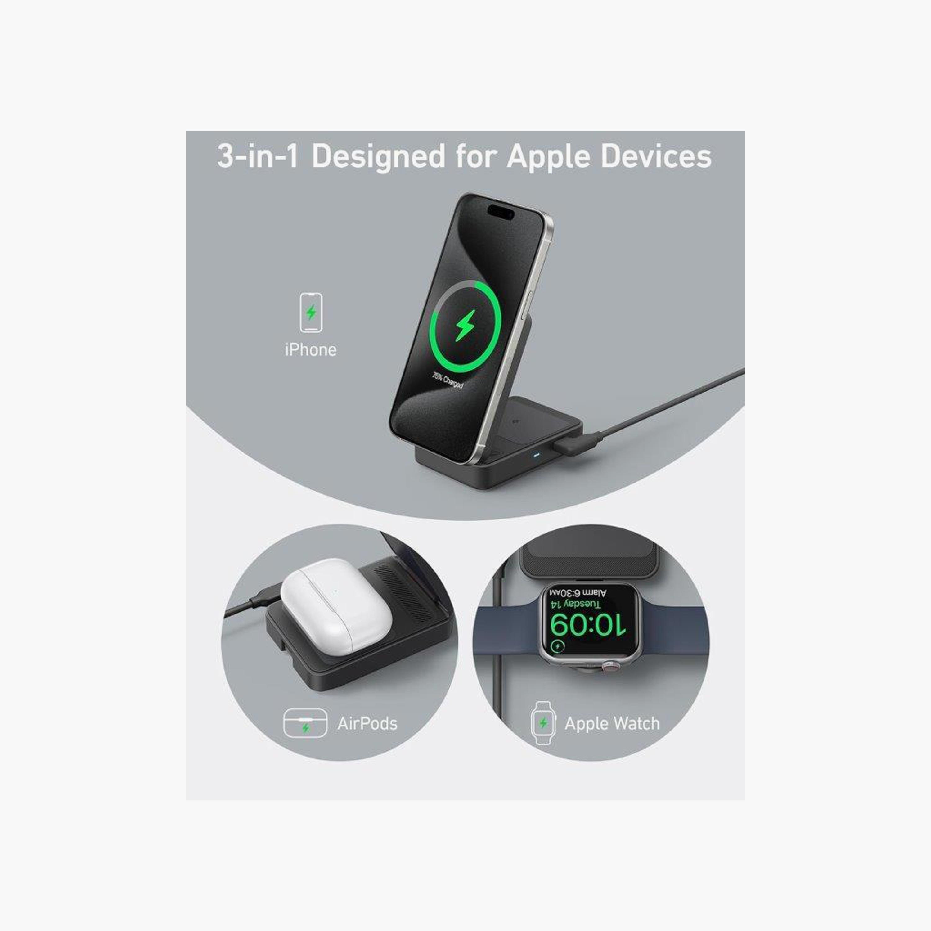 Anker MagSafe Charger Compatible MagGo 3-in-1 Wireless Charging Station|AN.B2557211.BK-electronics-accessories-mobileaccesories-image-5