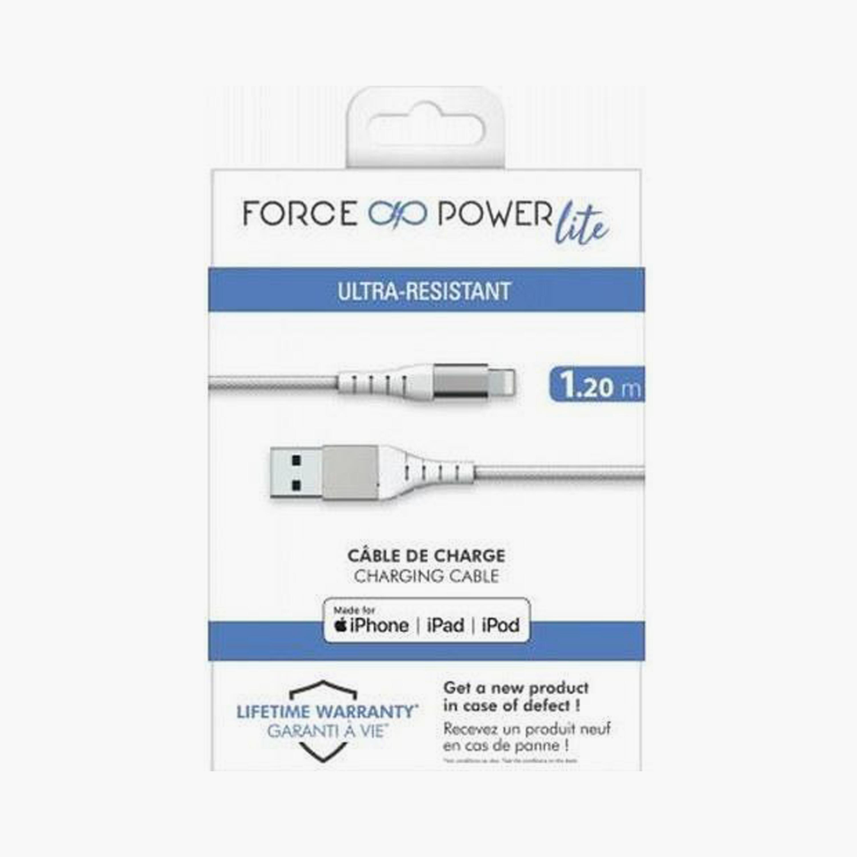 كابل فورس USB إيه/لايتنينج معزز 1.2 متر 2.4 أمبير بضمان مدى الحياة أبيض | FPLIAMFI1M2RW2-PROMO_EMAX_AE_ENBD_131026-image-2
