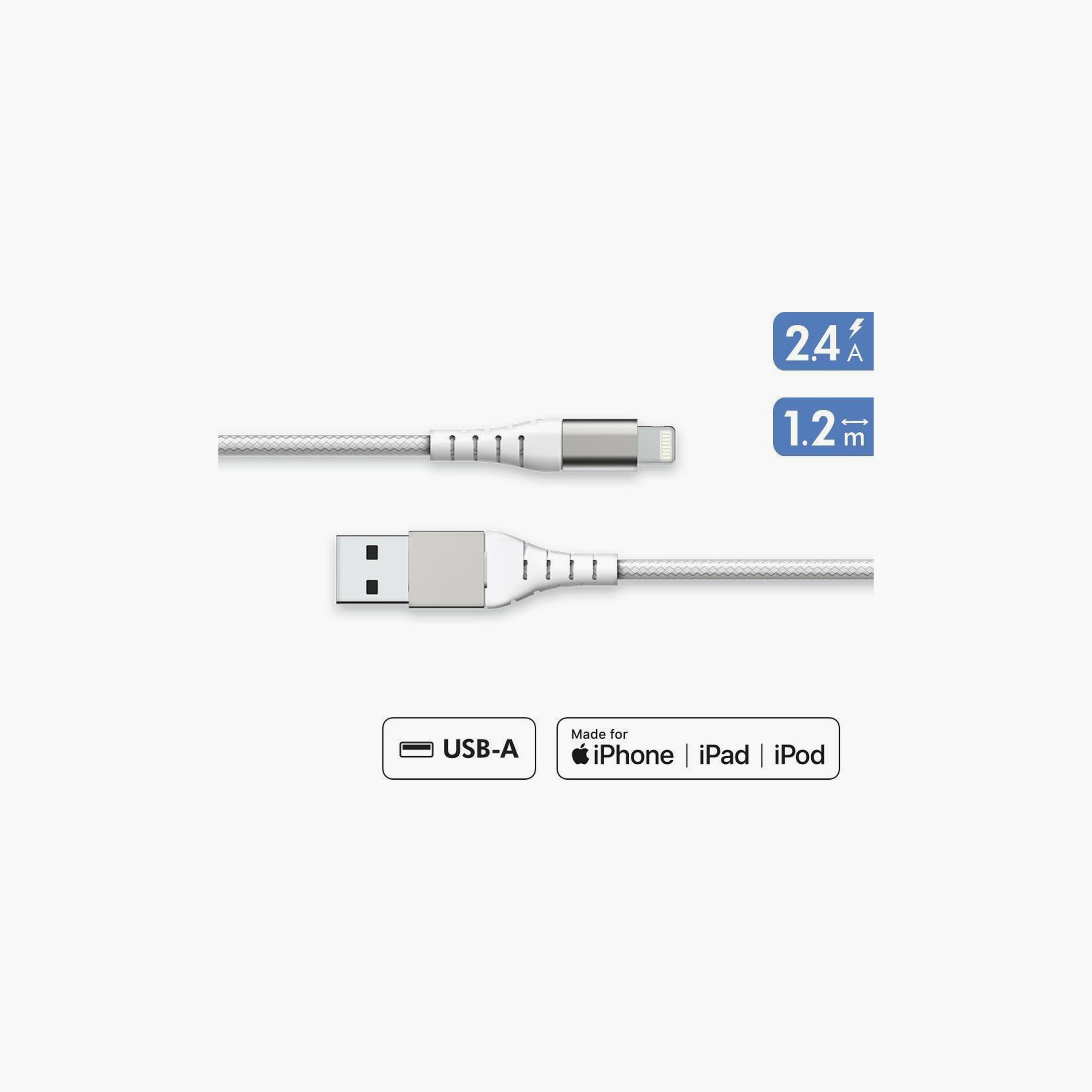Force USB A-Lightning Reinforced Cable 1.2M 2.4A Lifetime Warranty White|FPLIAMFI1M2RW-electronics-accessories-mobileaccesories-image-3