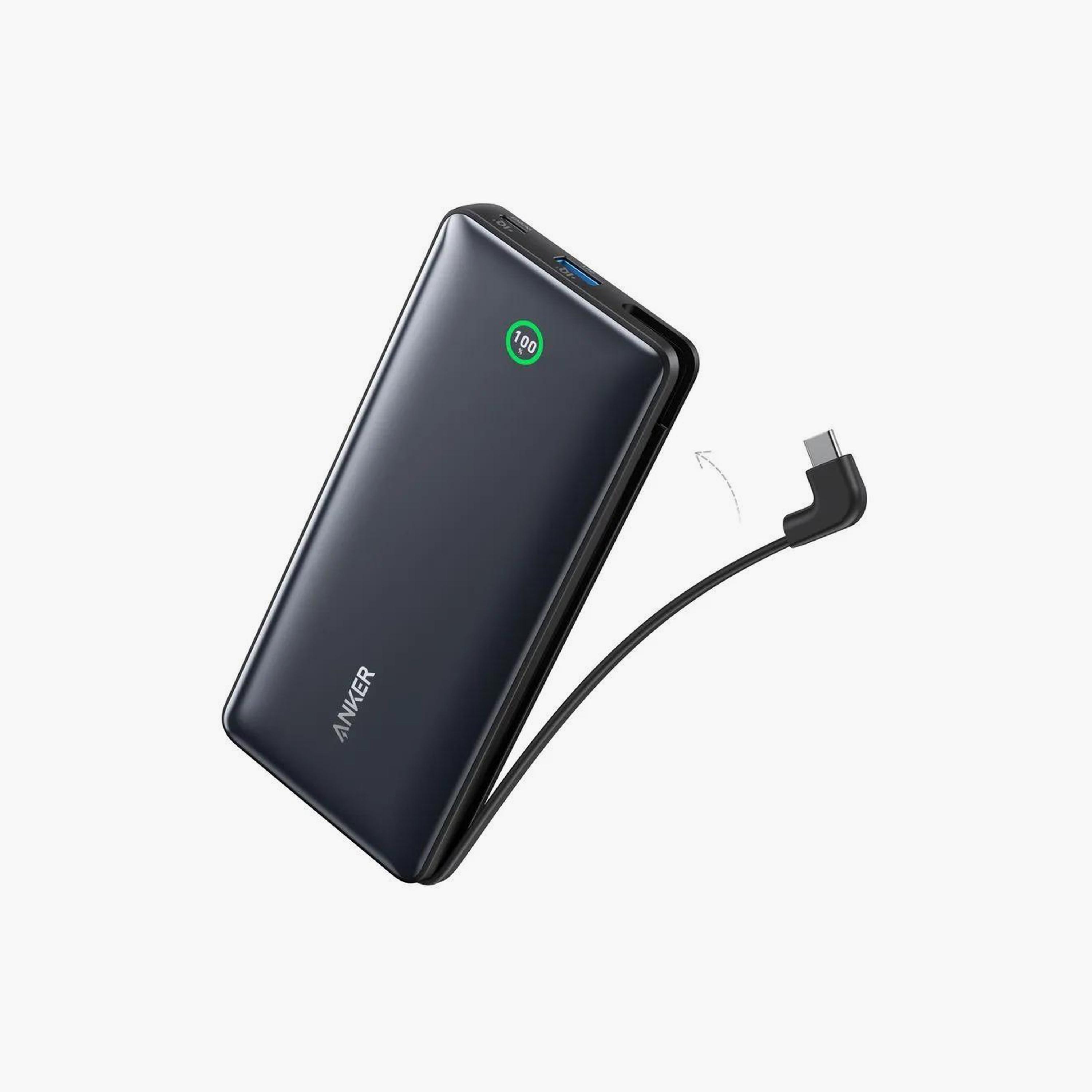باور بانك أنكر نانو 20000 مللي أمبير 30 واط مع كابل USB سي مدمج وشاشة سوداء | A1387H11-electronics-accessories-mobileaccesories-image-1