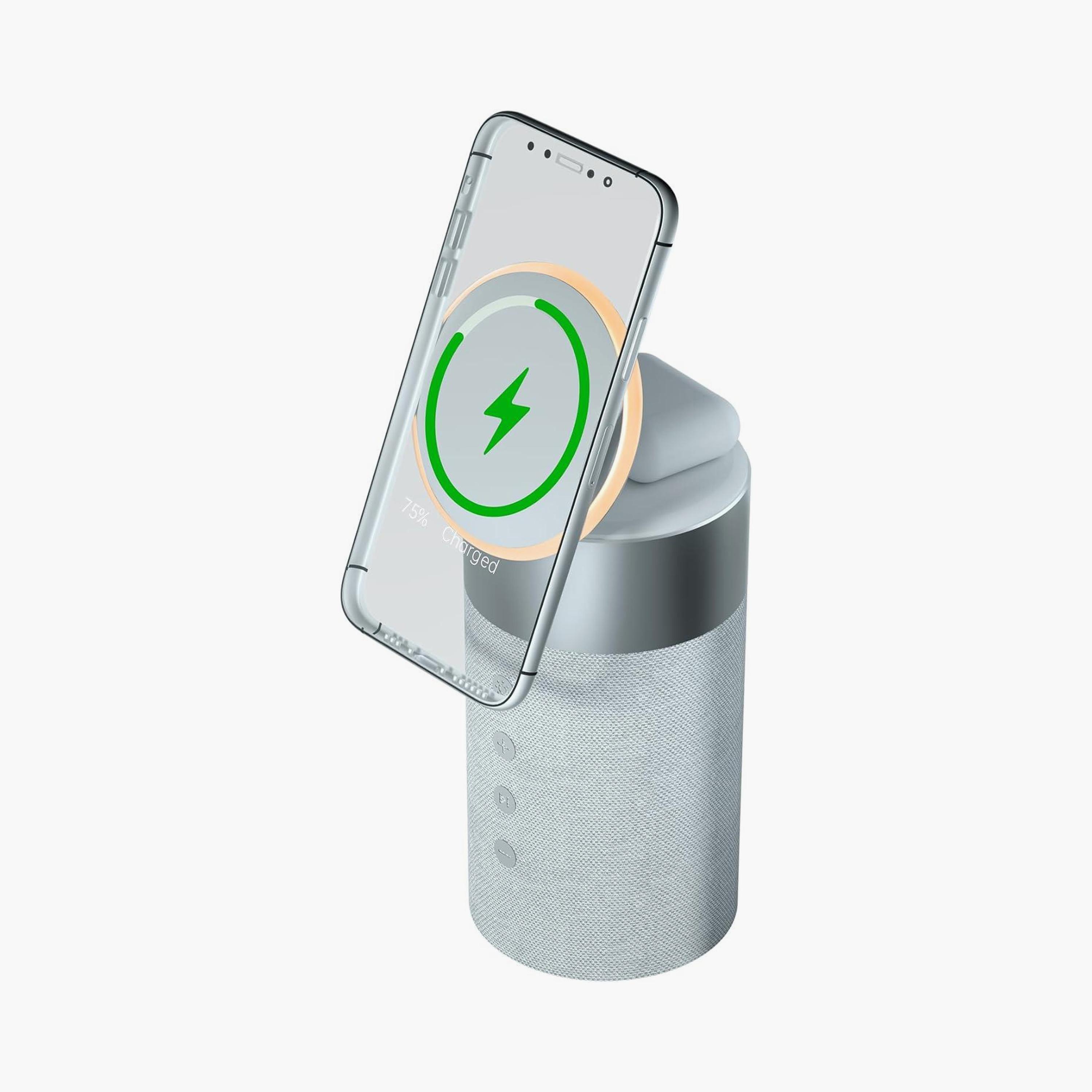 Force Play Dual Wireless Charger (15W + 5W) MagSafe Compatible + Silver Bluetooth Speaker-PROMO_EMAX_AE_ENBD_131026-image-1