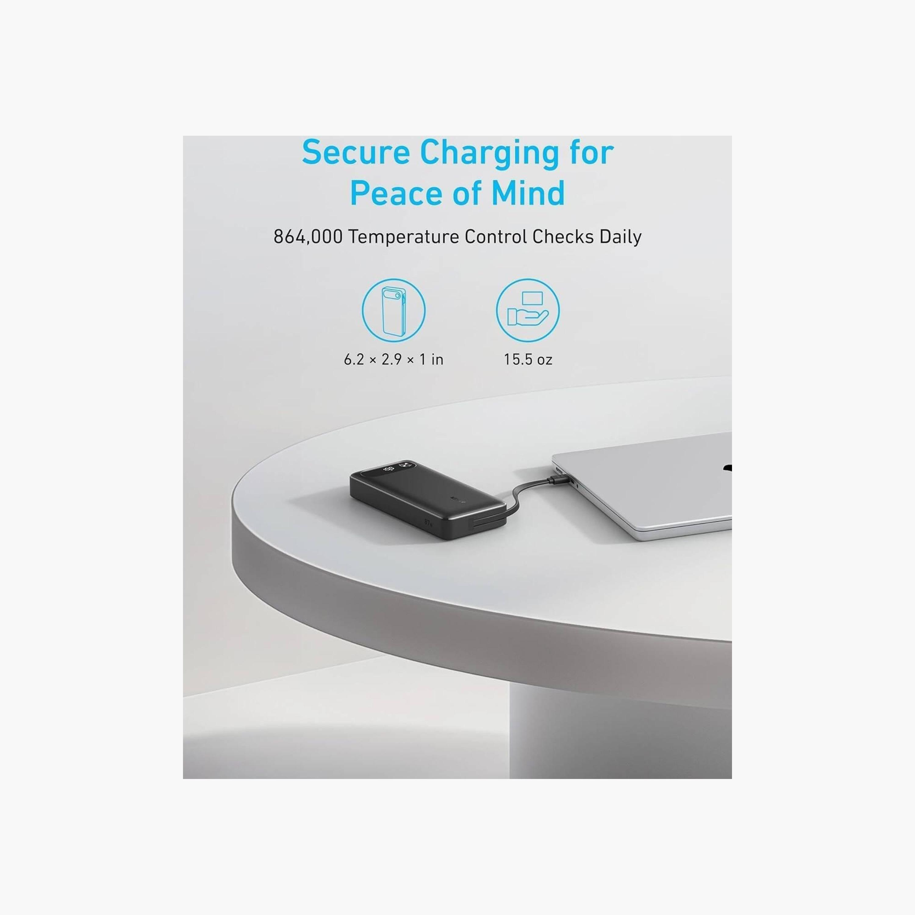 باور بانك أنكر 20000 مللي أمبير 87 واط شحن سريع مع كابل USB سي 2 USB سي 1 USB إيه | AN.A1383H11.BK-electronics-accessories-mobileaccesories-image-5