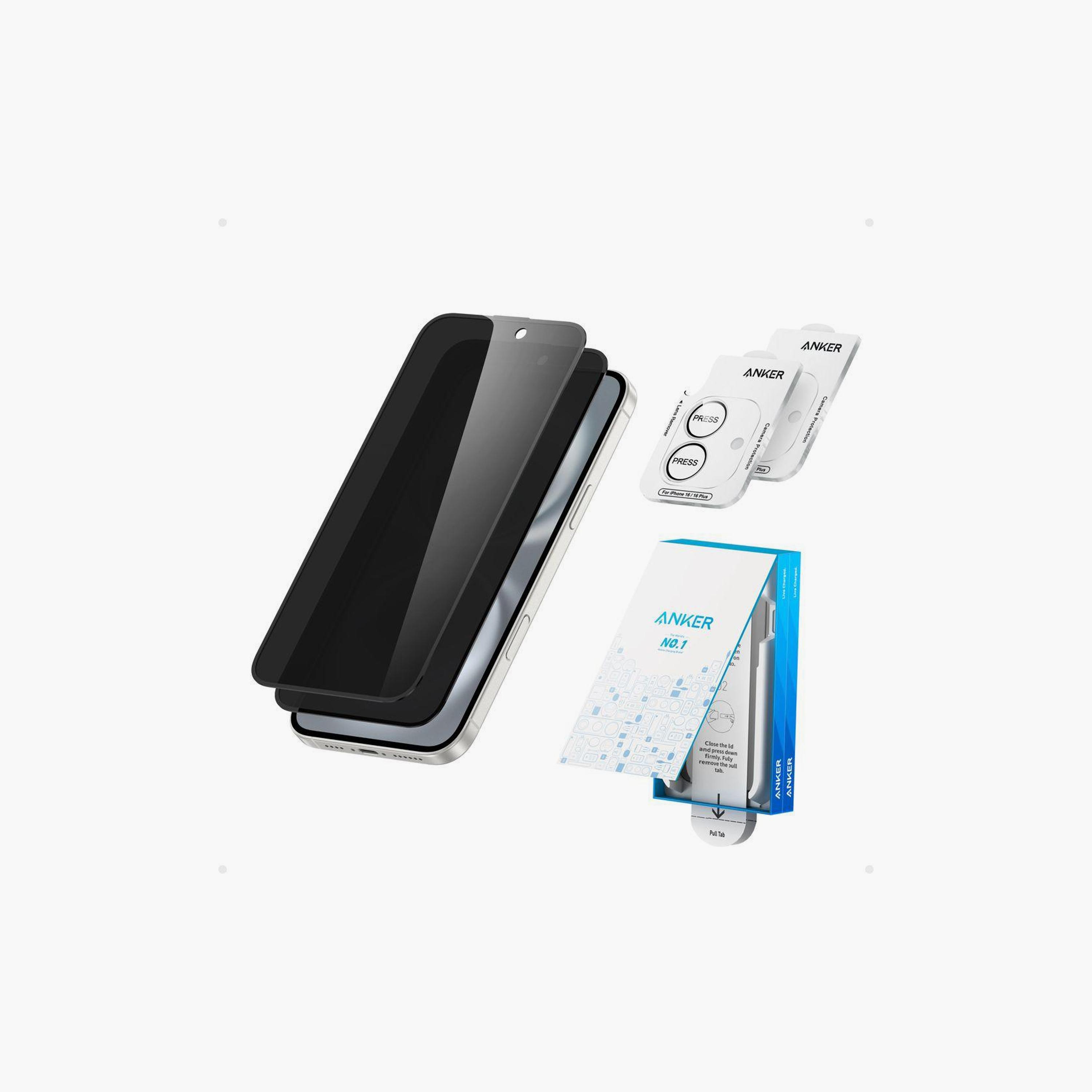 Anker 2-Pack Easy Fit Privacy Screen And Camera Lens Protectors Kit For iPhone 16 Pro|A720FHYA-electronics-accessories-mobileaccesories-image-1
