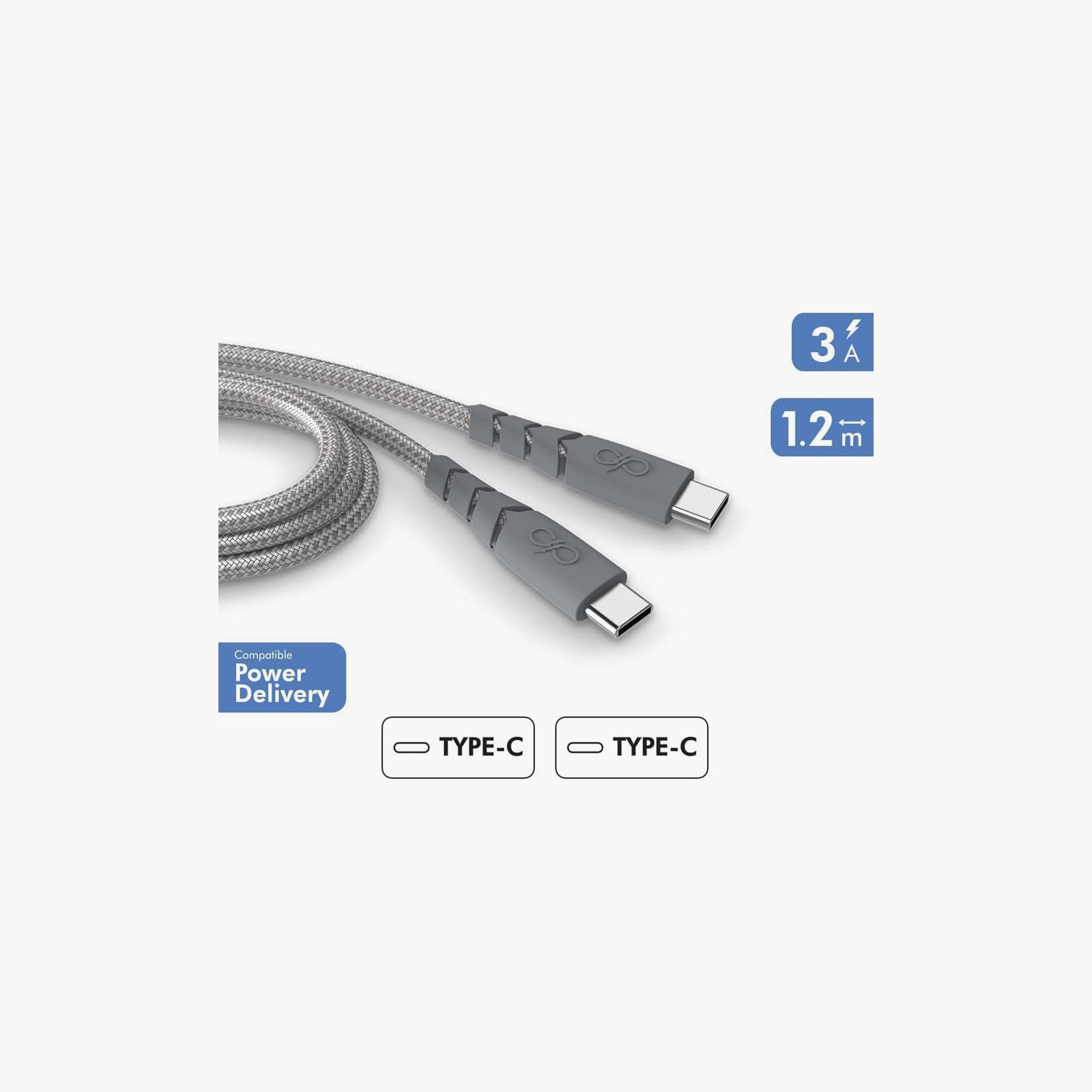 Force Power USB C to USB C Cable 1.2M Fast Charging Durable Unbreakable Braided Nylon|FPCBLCC1M2MRG-electronics-accessories-mobileaccesories-image-3