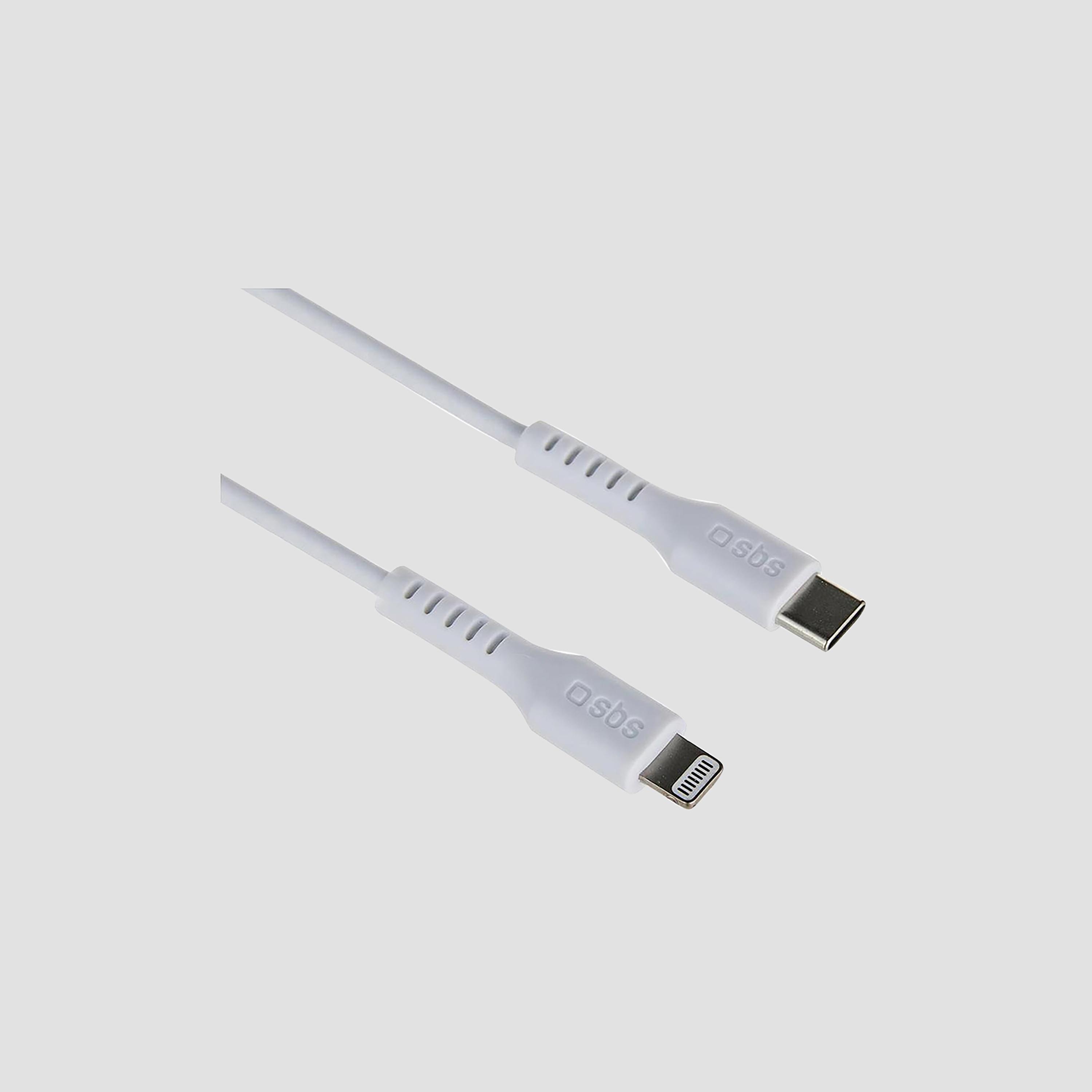 SBS USB-C to Lightning Data and Charging Cable 1M Ultra-Fast Charging High Speed Data Transfer White-electronics-accessories-mobileaccesories-image-1