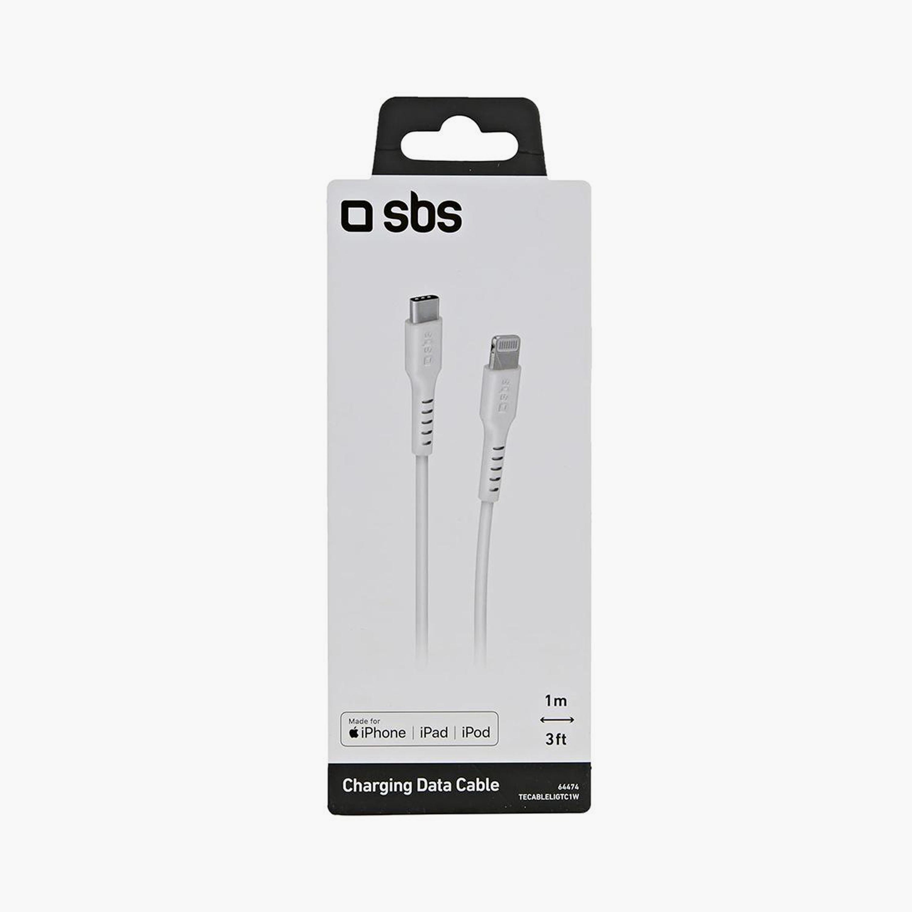 SBS USB-C to Lightning Data and Charging Cable 1M Ultra-Fast Charging High Speed Data Transfer White-electronics-accessories-mobileaccesories-image-3