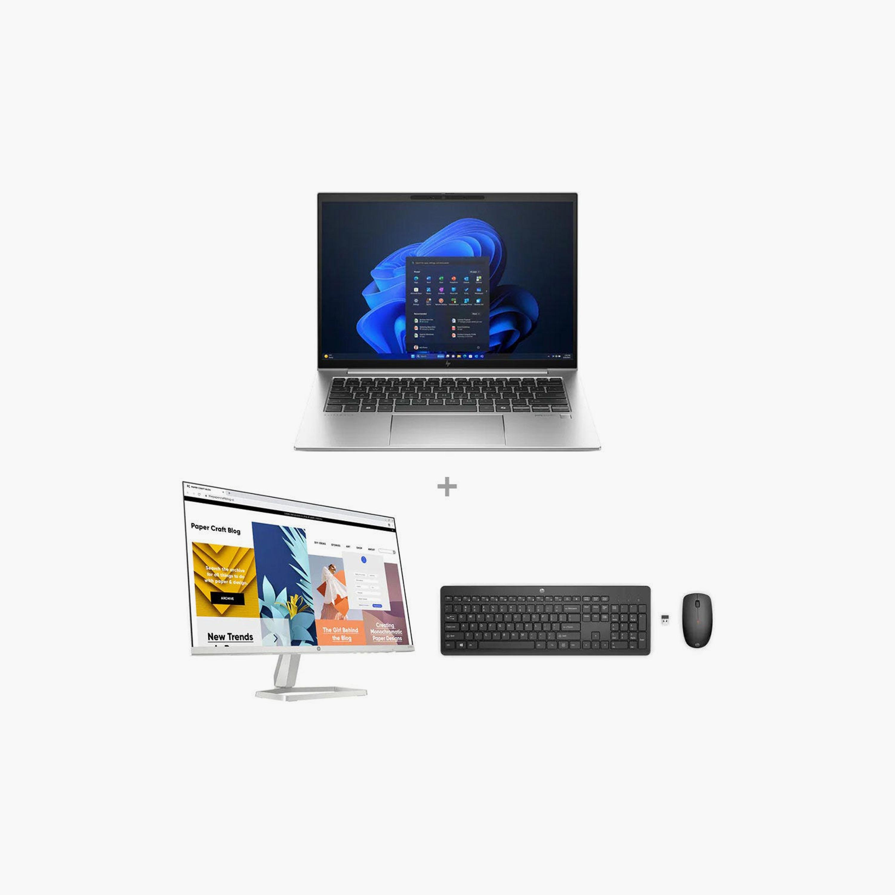 إتش بي إيليت بوك 840 G11 انتل كور ألترا 7 14" RAM 16 ج SSD 512 ج وين11 برو + ماوس ولوحة مفاتيح وشاشة-electronics-laptops-image-1