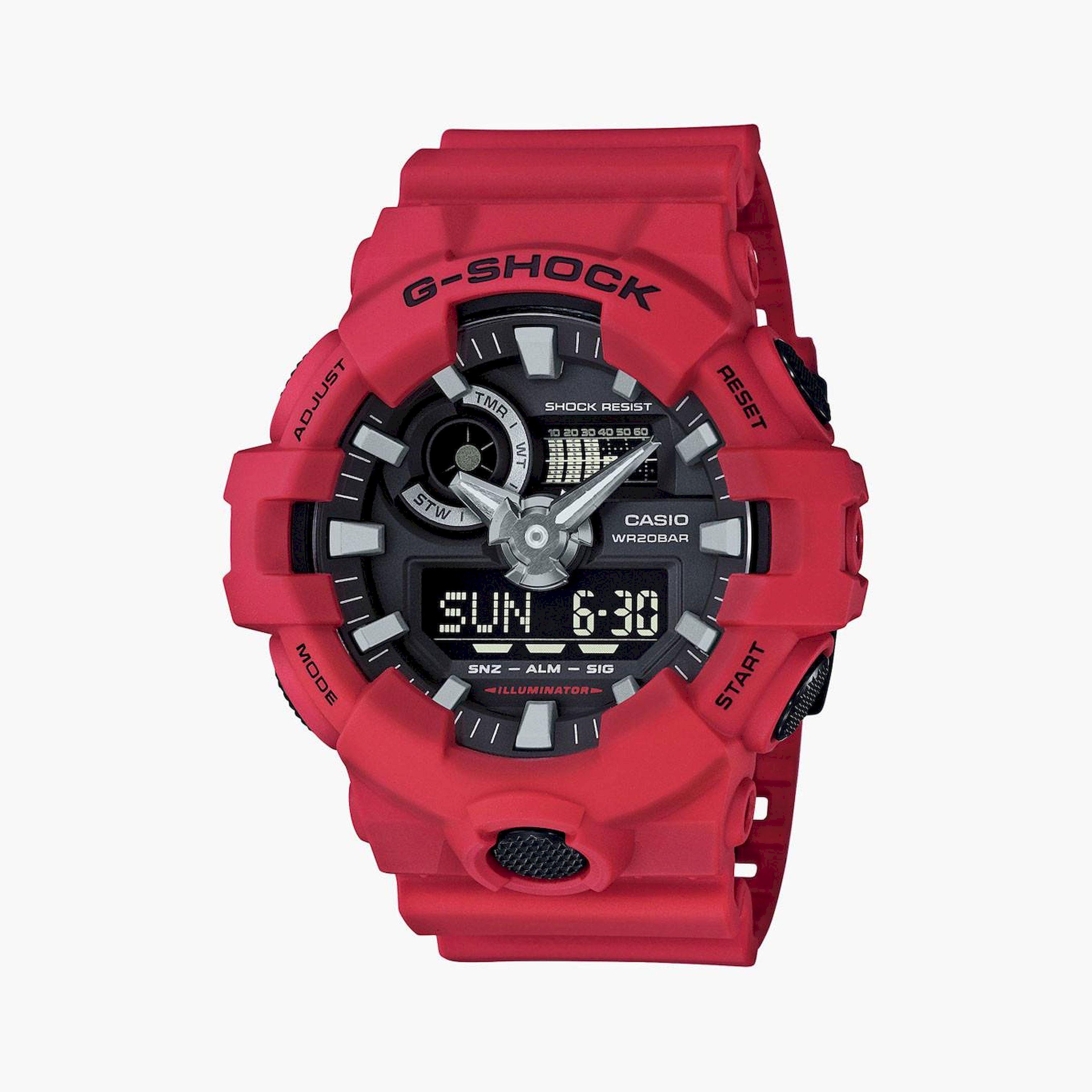 ساعة كاسيو جي شوك للرجال أحمر تناظري/رقمي بسوار من الراتنج GA-700-4ADR-men-watchesandjewellery-watches-image-1