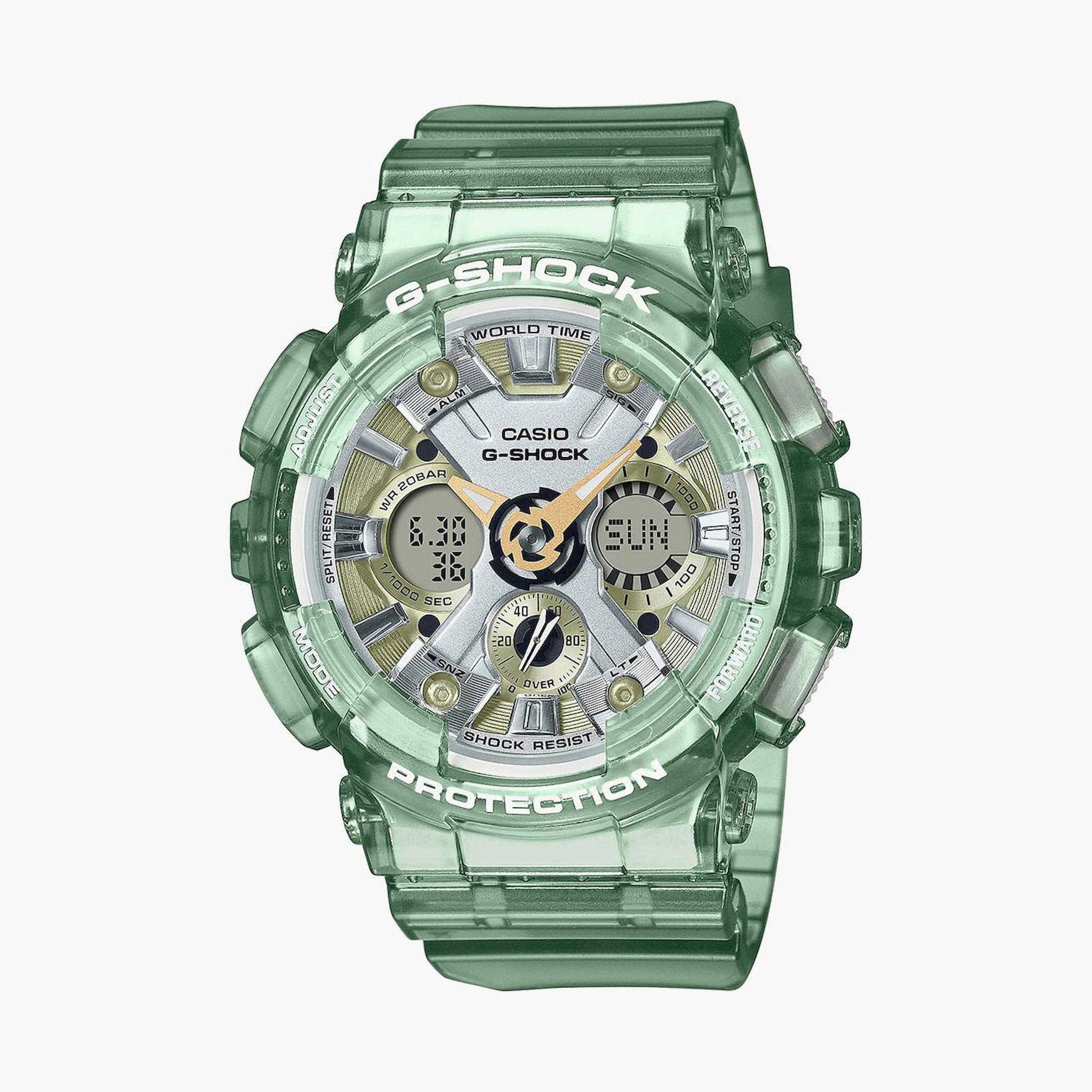 ساعة جي شوك نسائية بحزام من الراتنج الأخضر بعرض تناظري رقمي - GMA-S120GS-3ADR-men-watchesandjewellery-watches-image-1